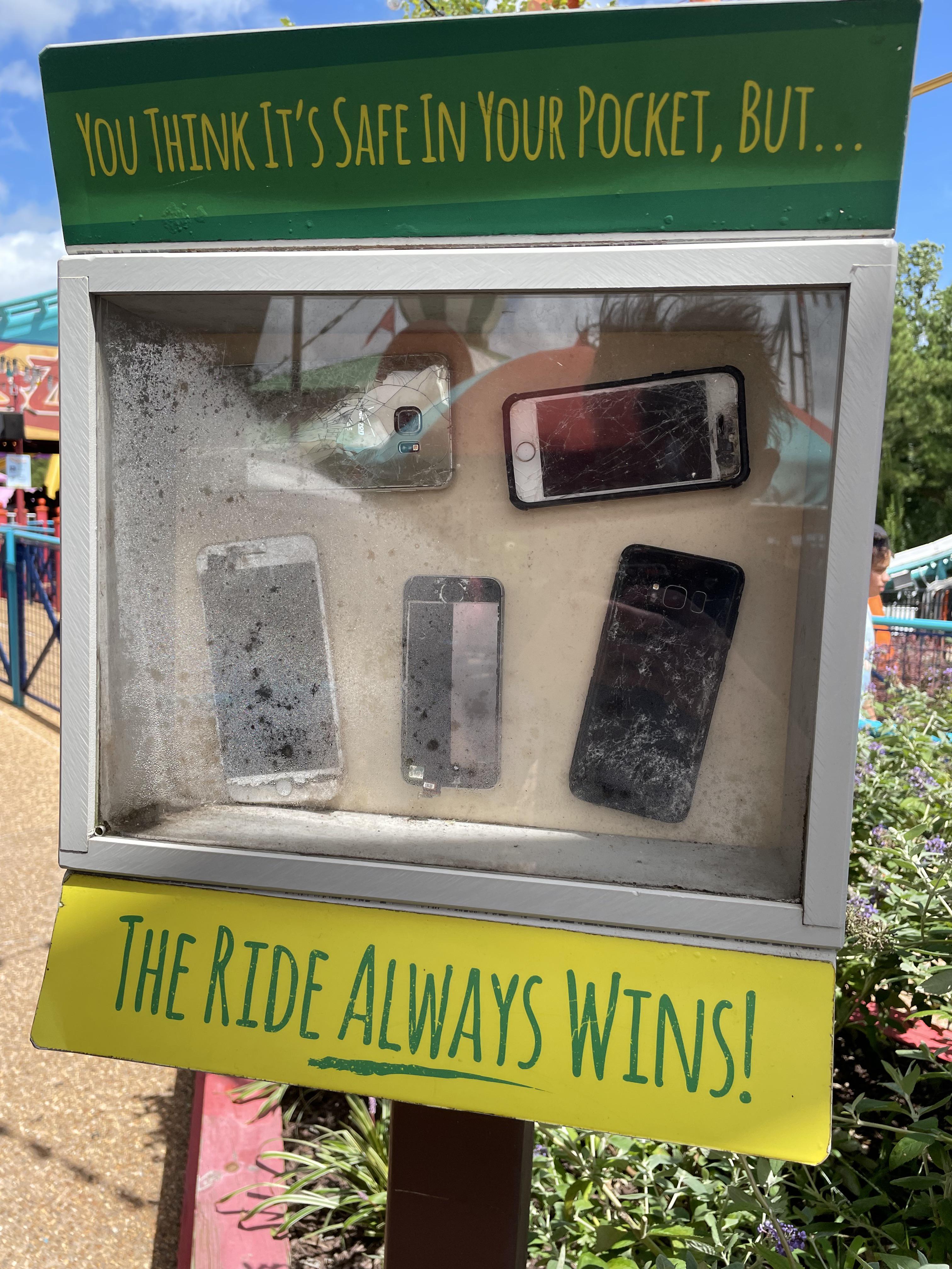 Busch Gardens has a display at every roller coaster of found broken