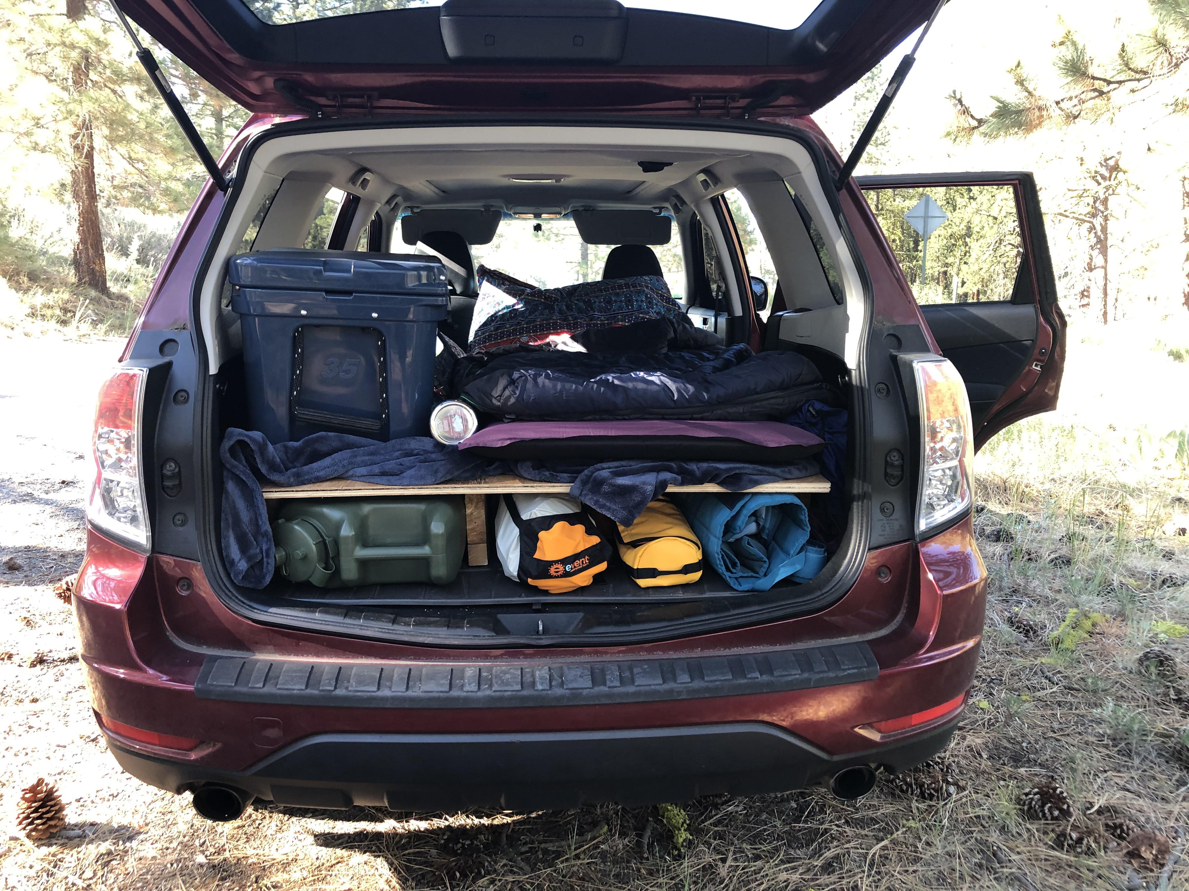First time!! Camping for two in a 2017 Civic Hatchback carcamping