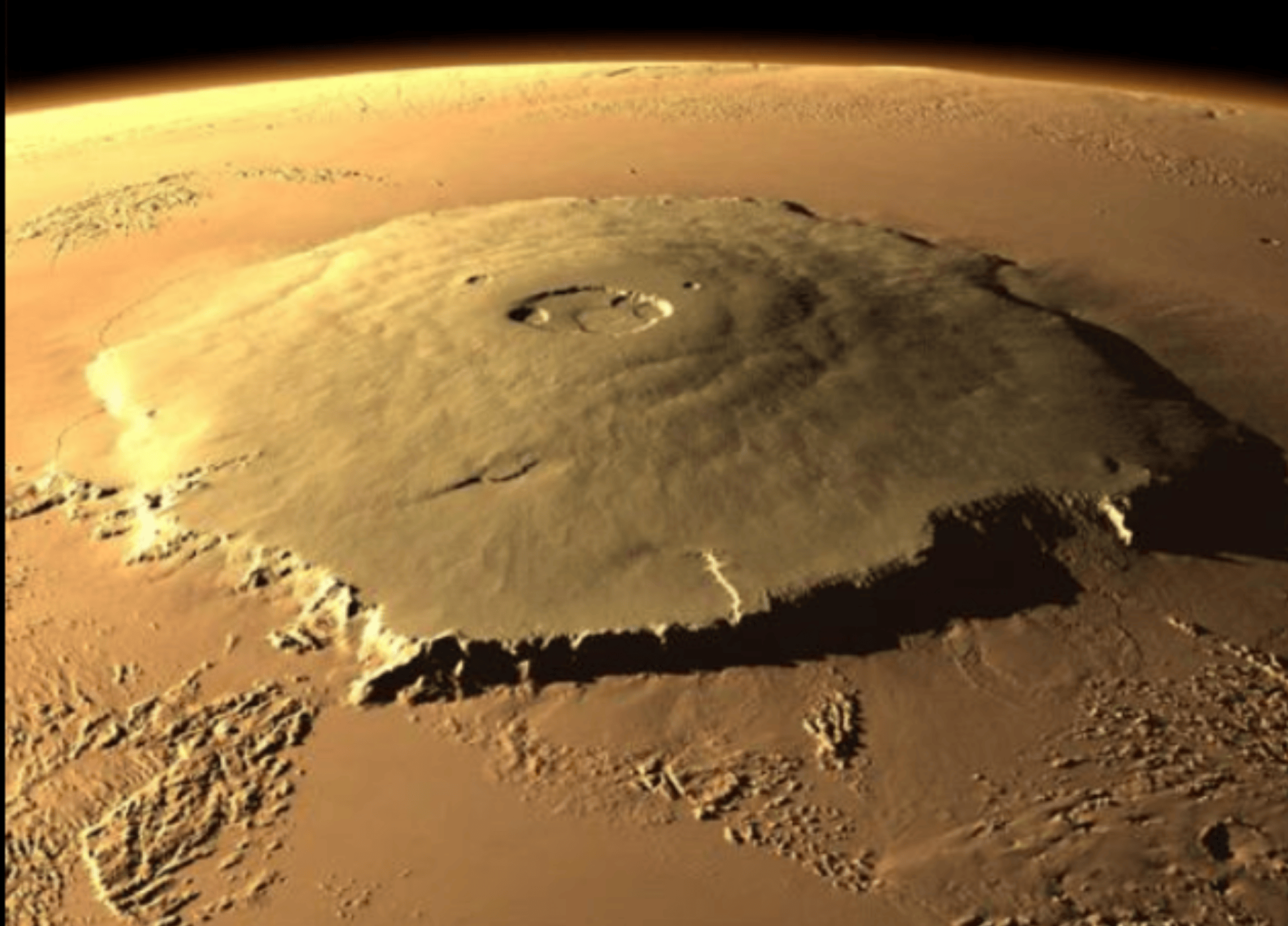 The universes tallest mountain is on Mars and stands at 13