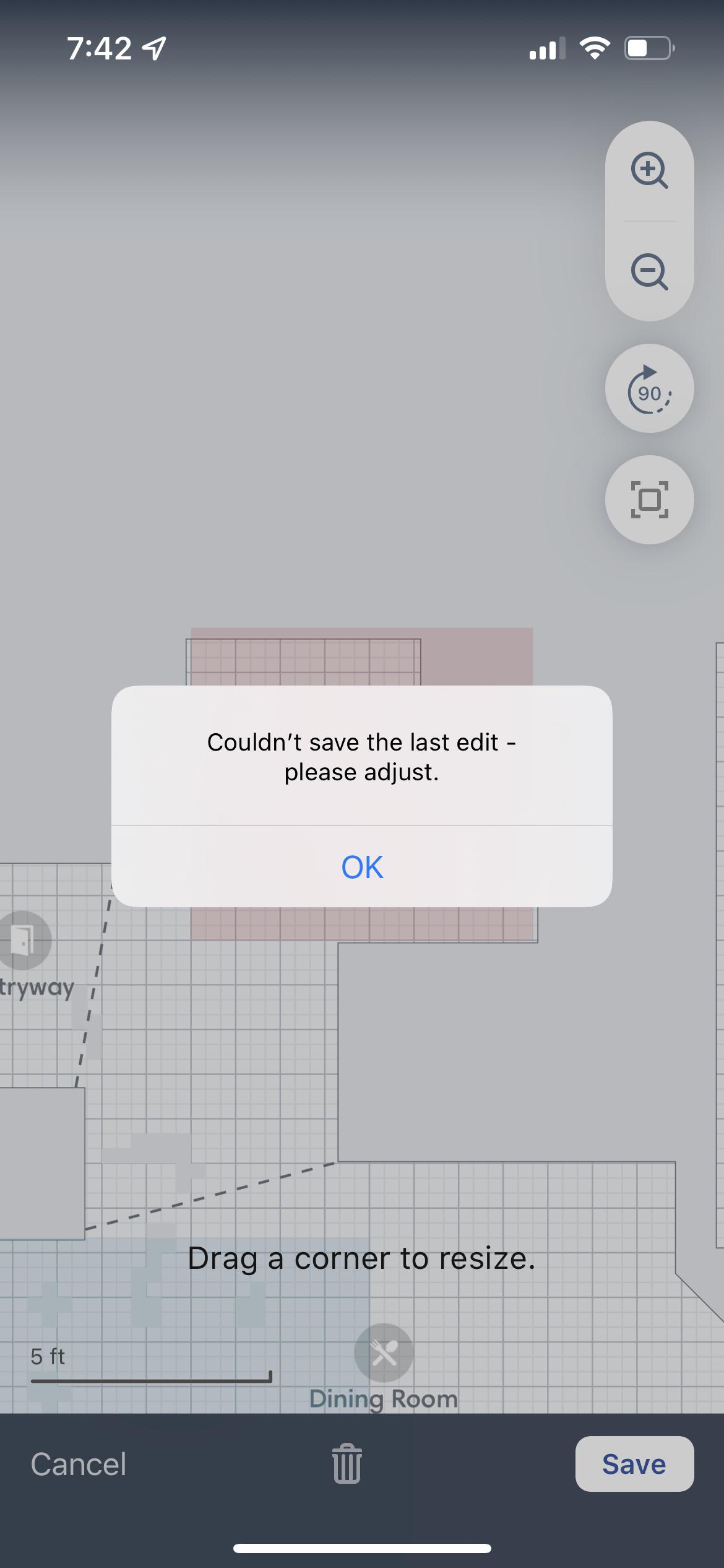 I can’t update keep out zone or clean zone 😰 r/roomba