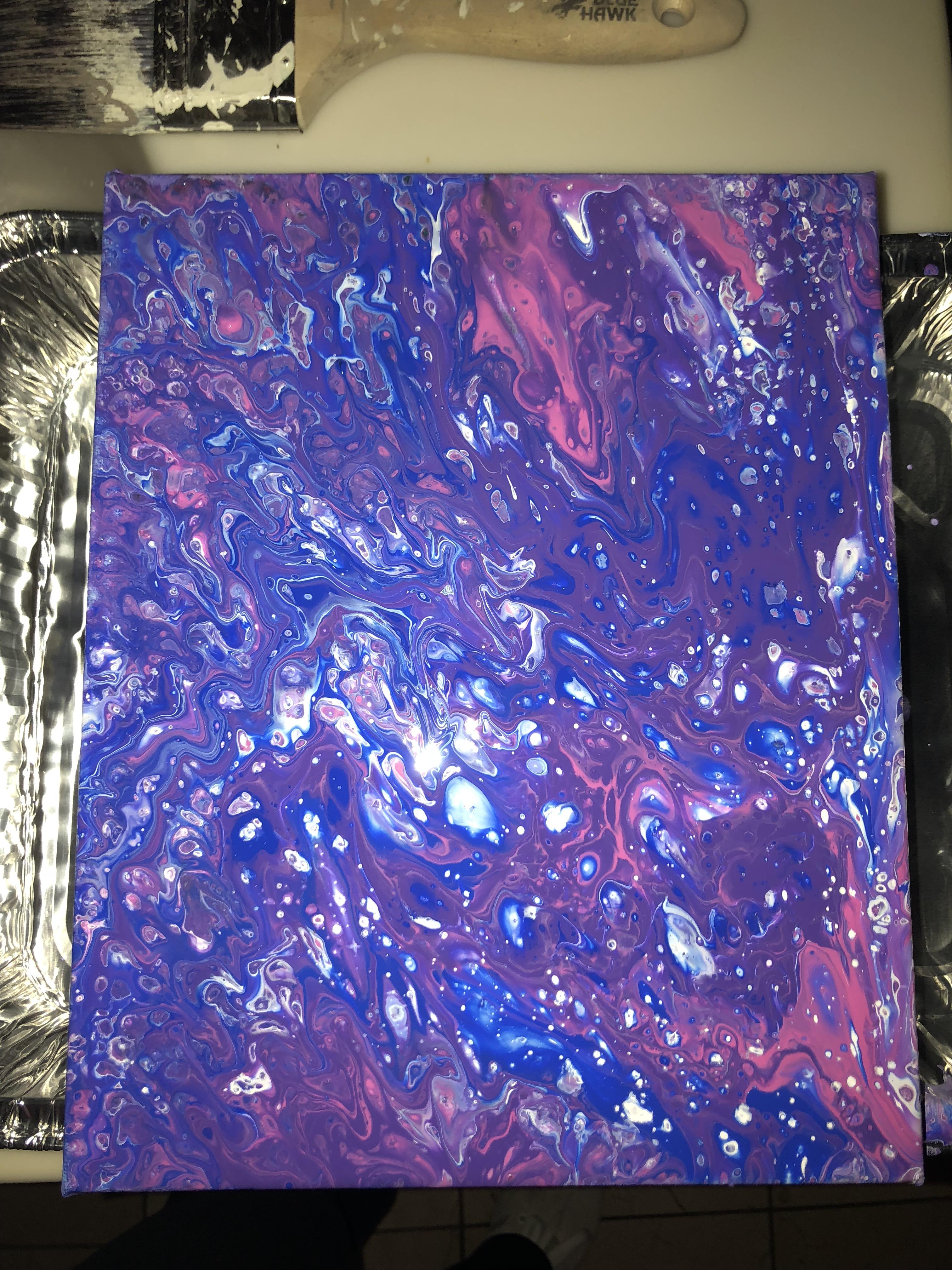 My first time doing a dirty pour with acrylic paint. Didn