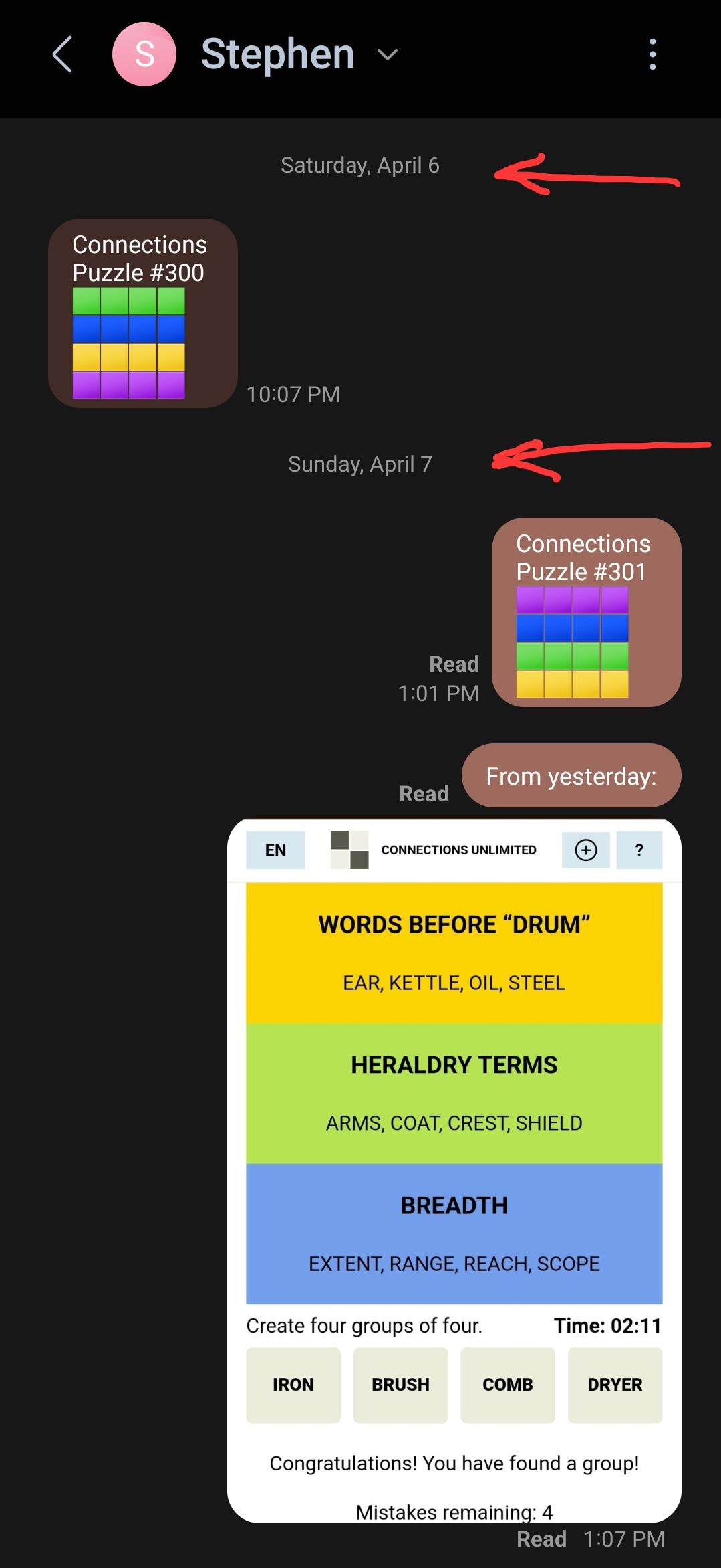 Today's puzzle was at Connections Unlimited two days ago : r/NYTConnections