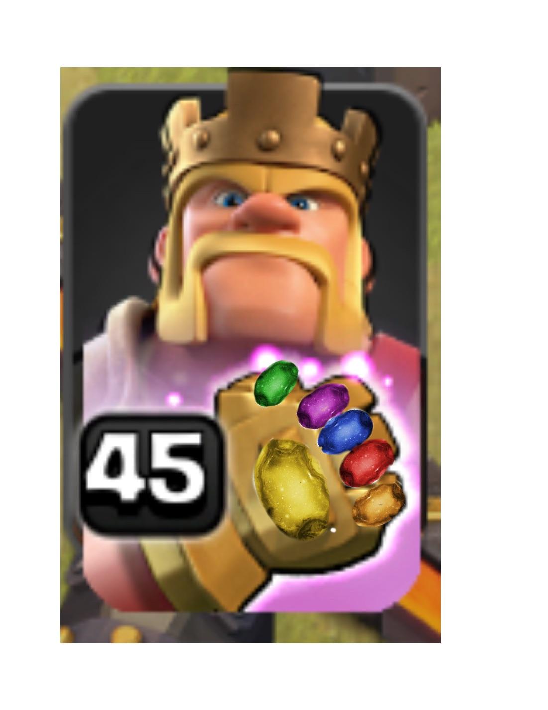 Barbarian king from clash of clans with infinity gauntlet. r