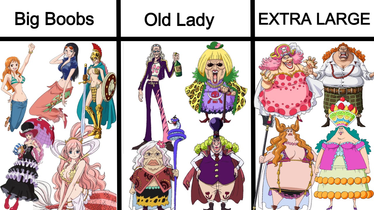 The three main female body types in One Piece r/MemePiece