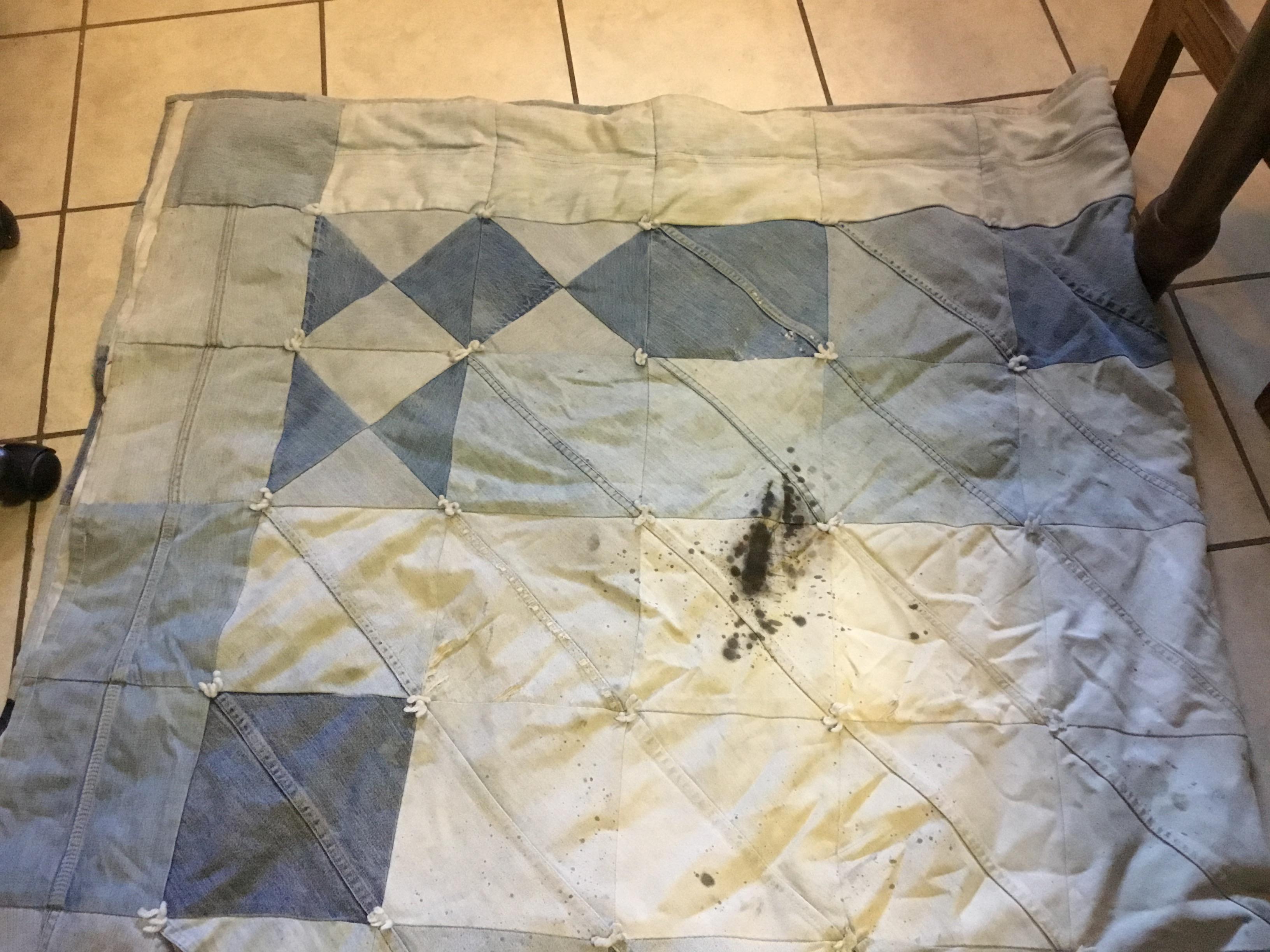 Advice needed How best to remove oil and grease from a 30 yr old denim