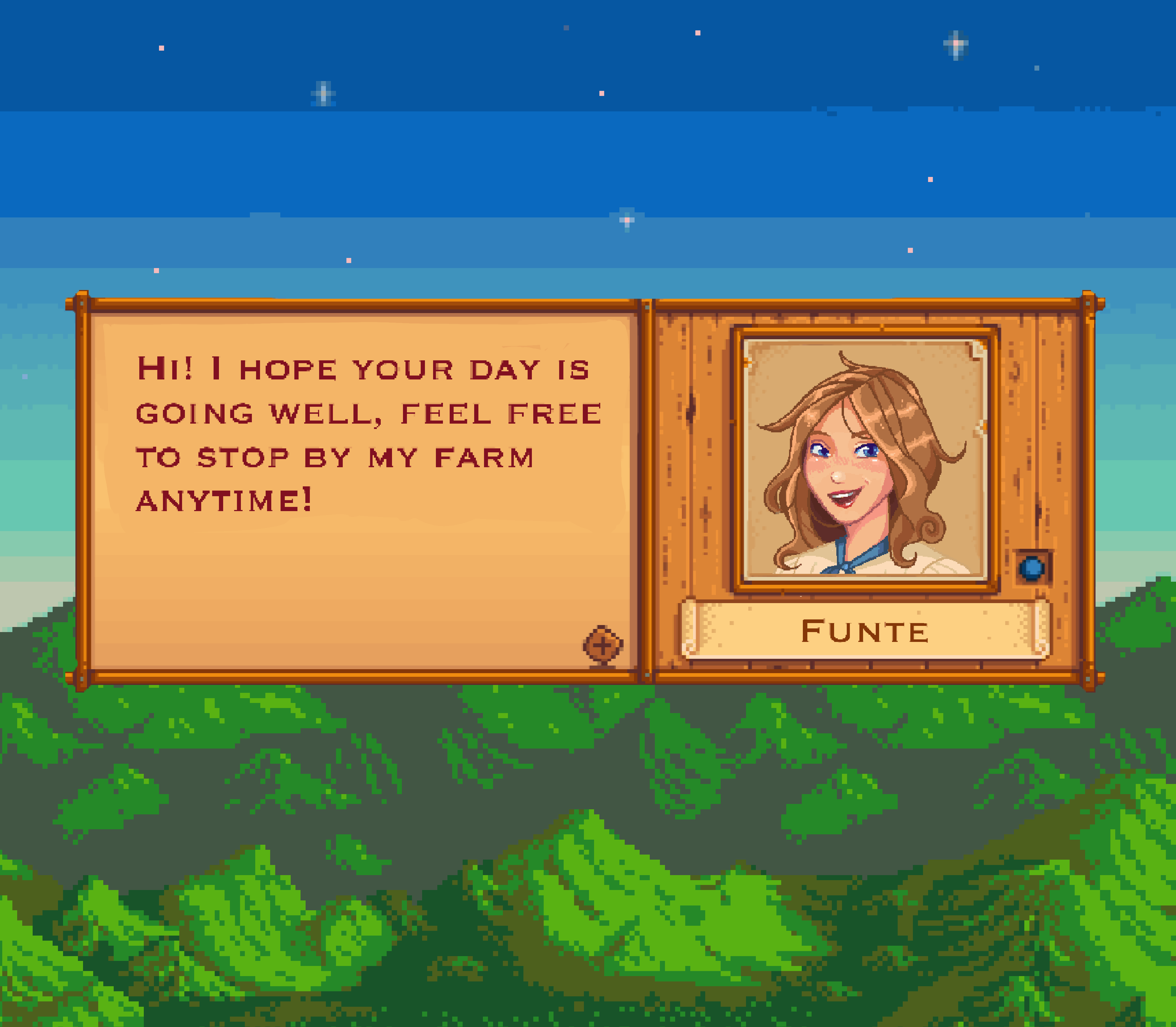Just made some more detailed pixel art of my stardew valley character