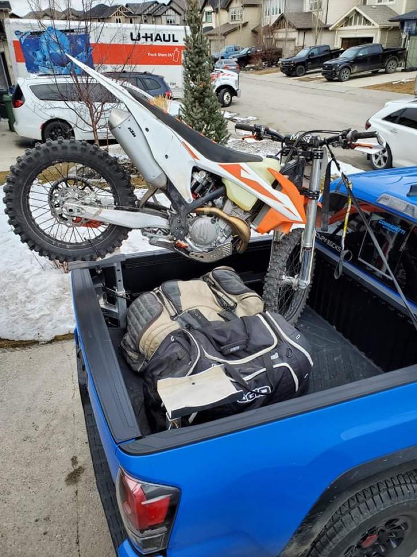 Hauling dirt bikes with the tailgate up. Any suggestions on how to do