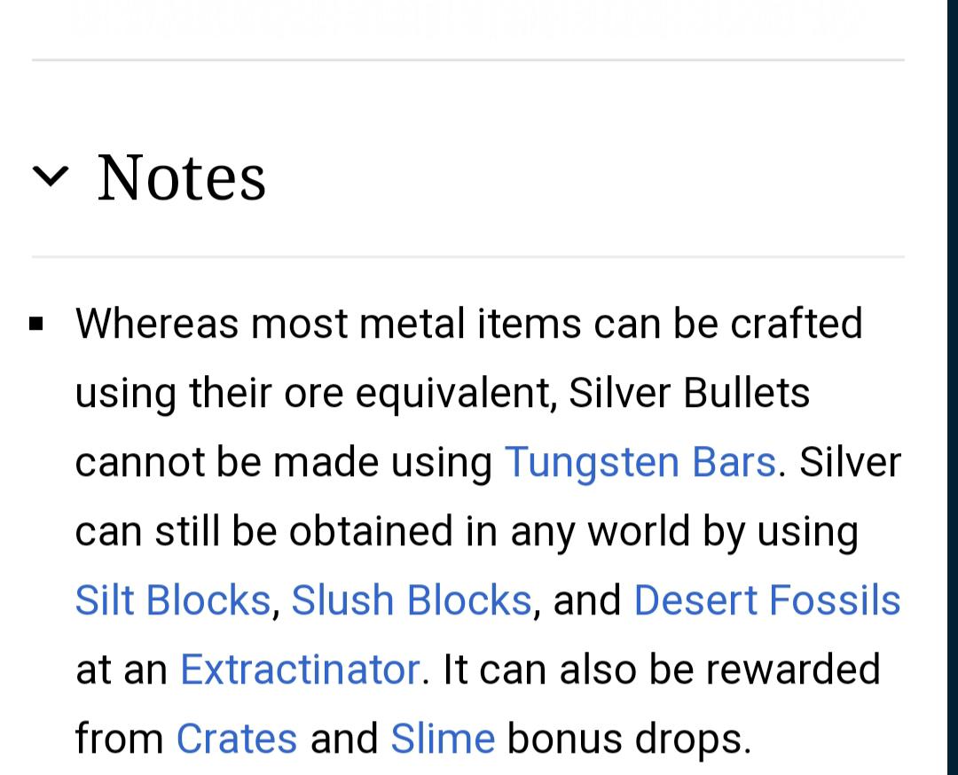 You cant make silver bullets with tungsten. I have a tungsten world, so