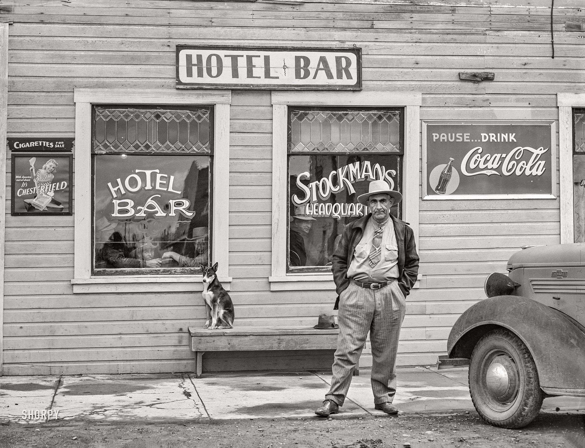 Cattle country and rural scenes. Hotel in Big Piney, WY. September 1941