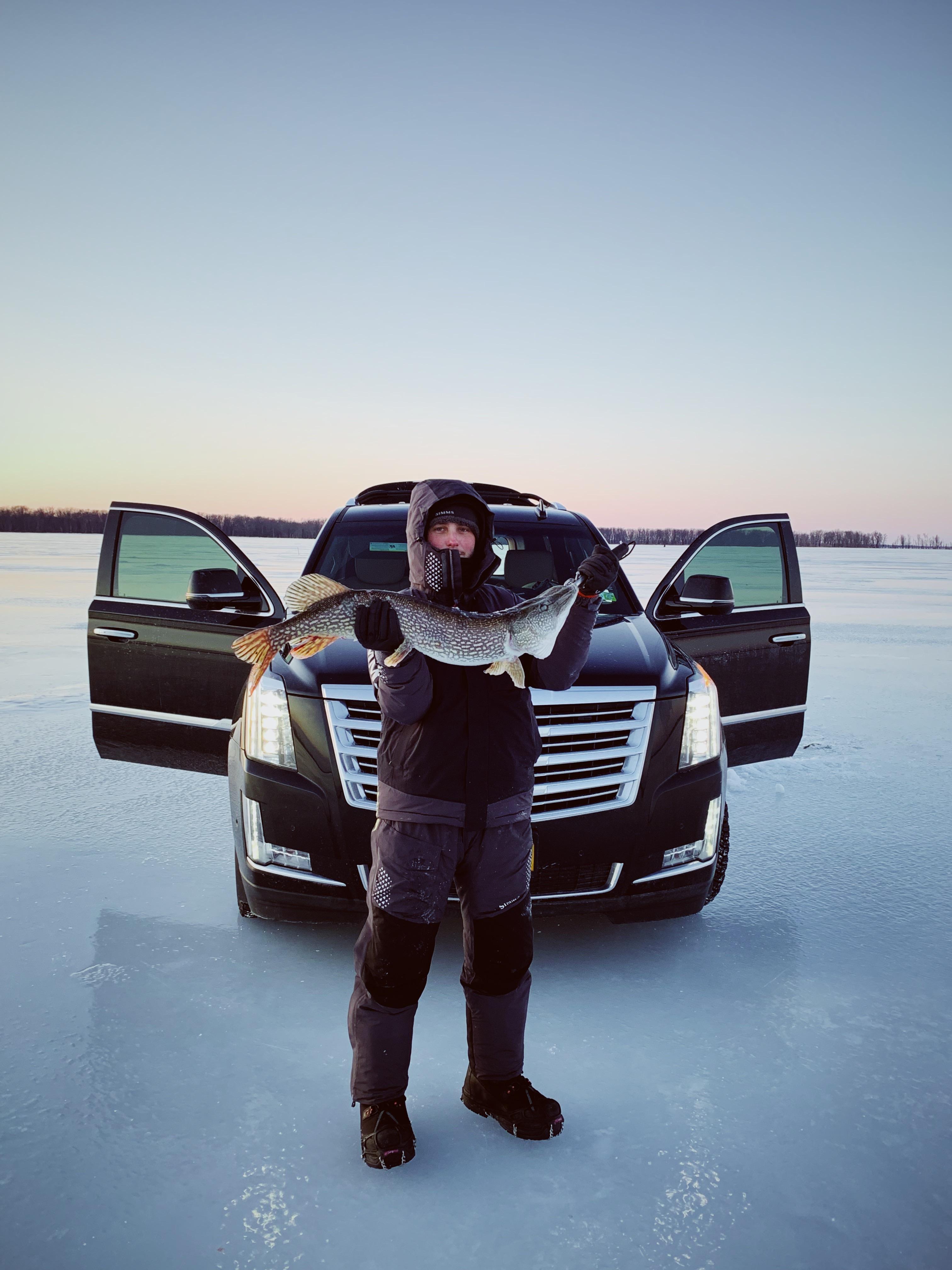 Ice fishing in Lake Champlain VT Pike r/Fishing