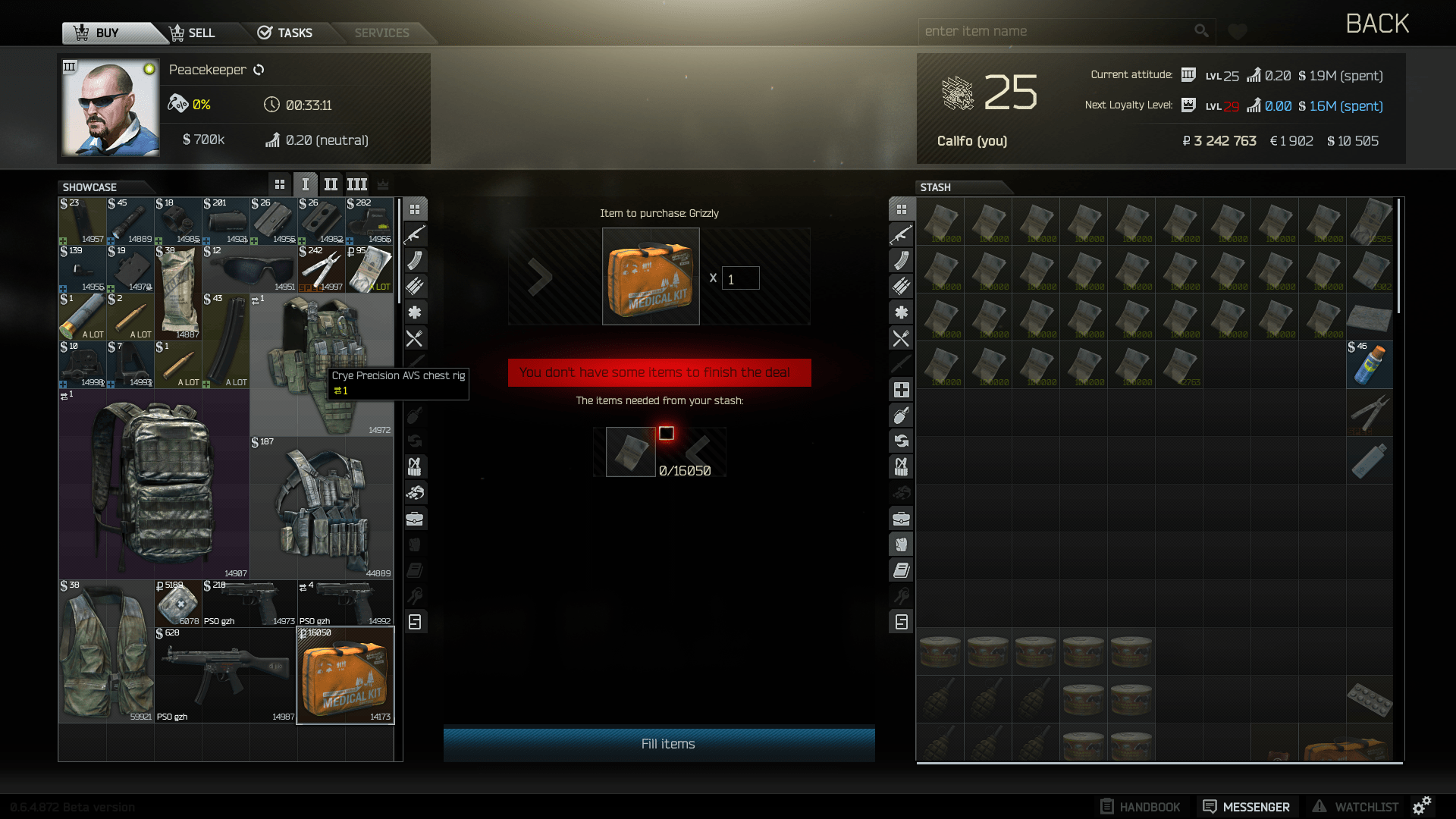 You can buy now Grizzly from Peacekeeper lvl 1 r/EscapefromTarkov