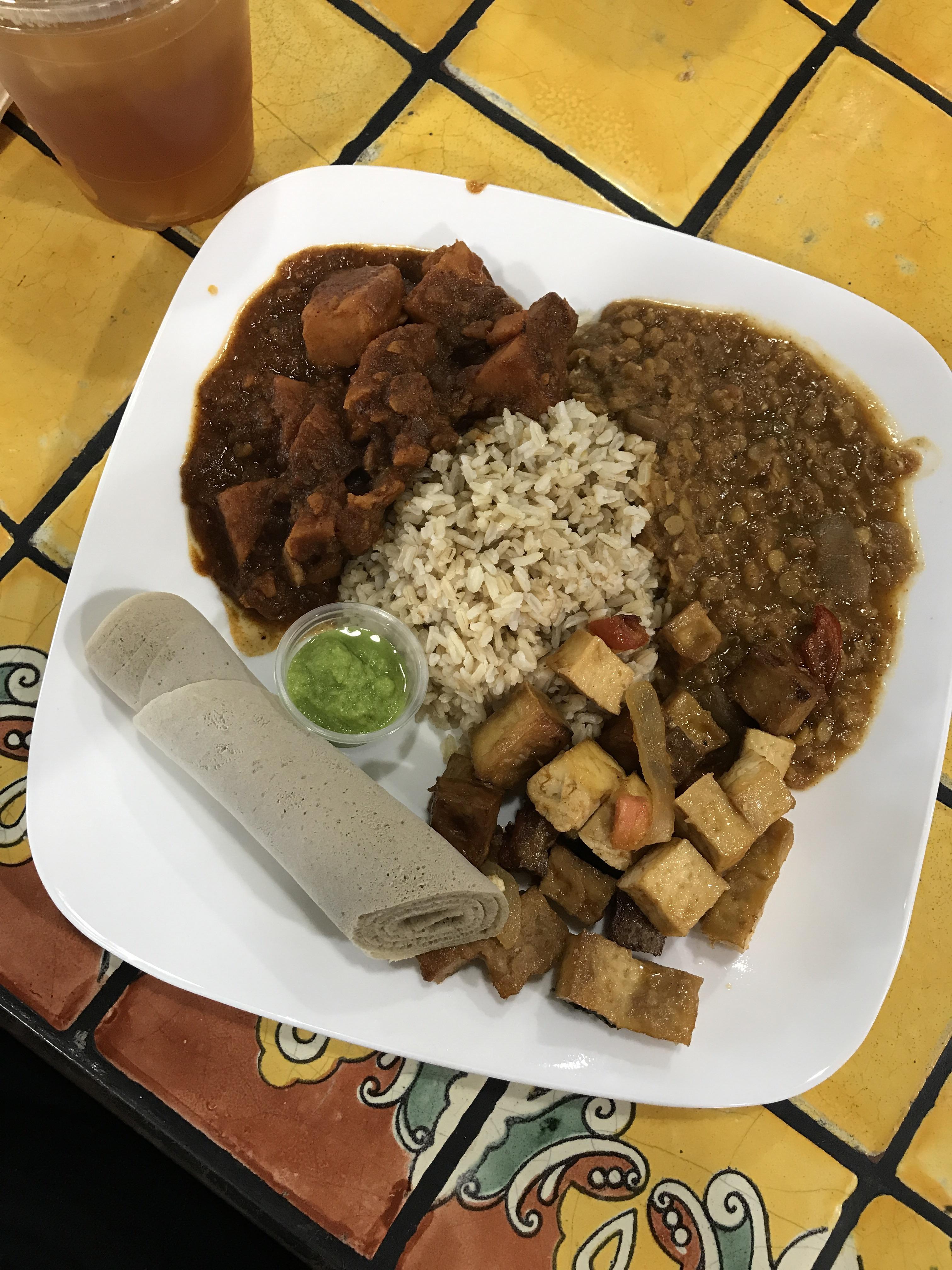First time eating Ethiopian food (it’s all vegan!) and it was so good