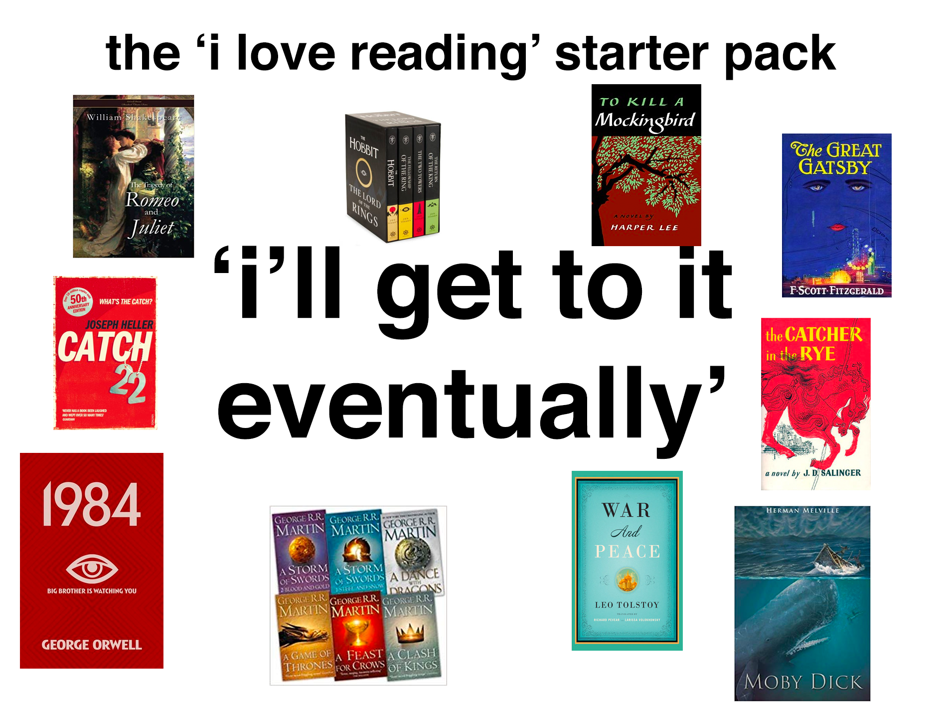 the 'i love reading' starterpack r/starterpacks