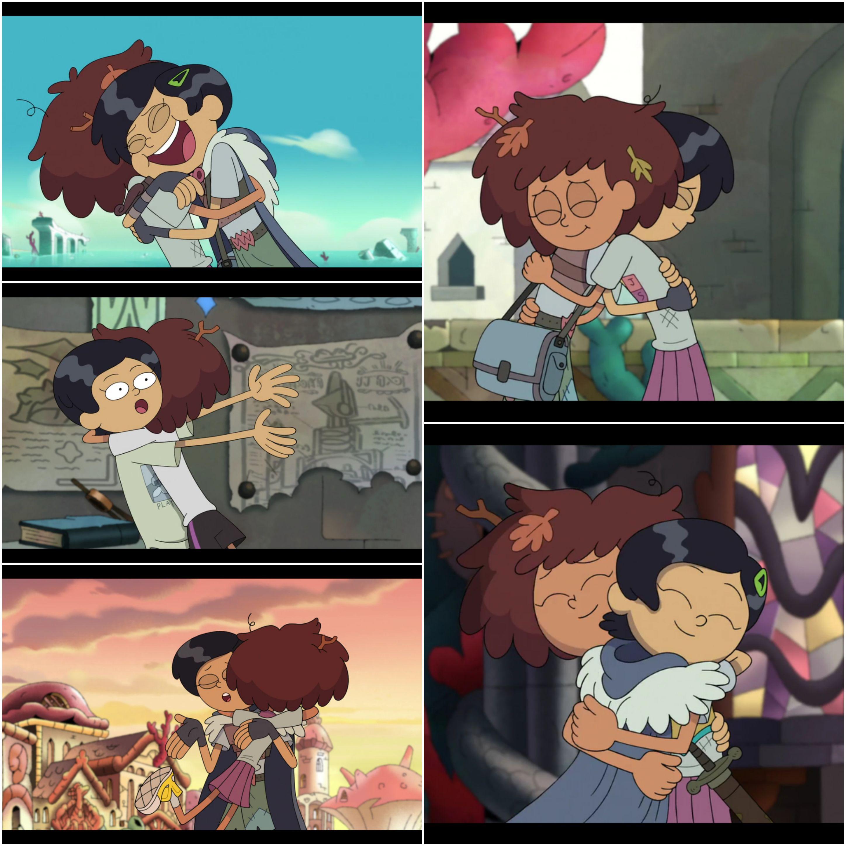 Anne and Marcy hugging each other. r/amphibia