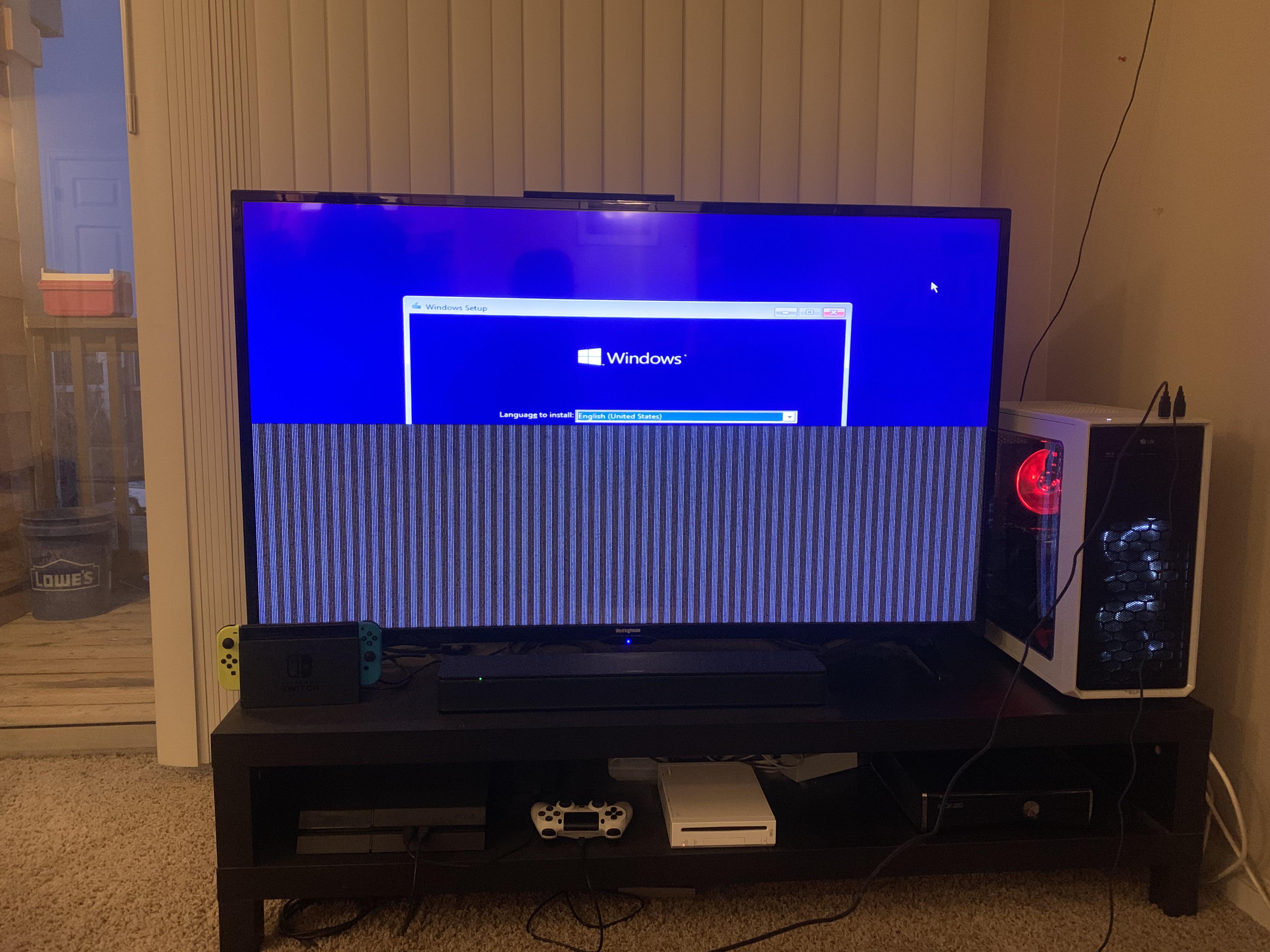 Help Please. New build. Only seeing half the screen. Running on some