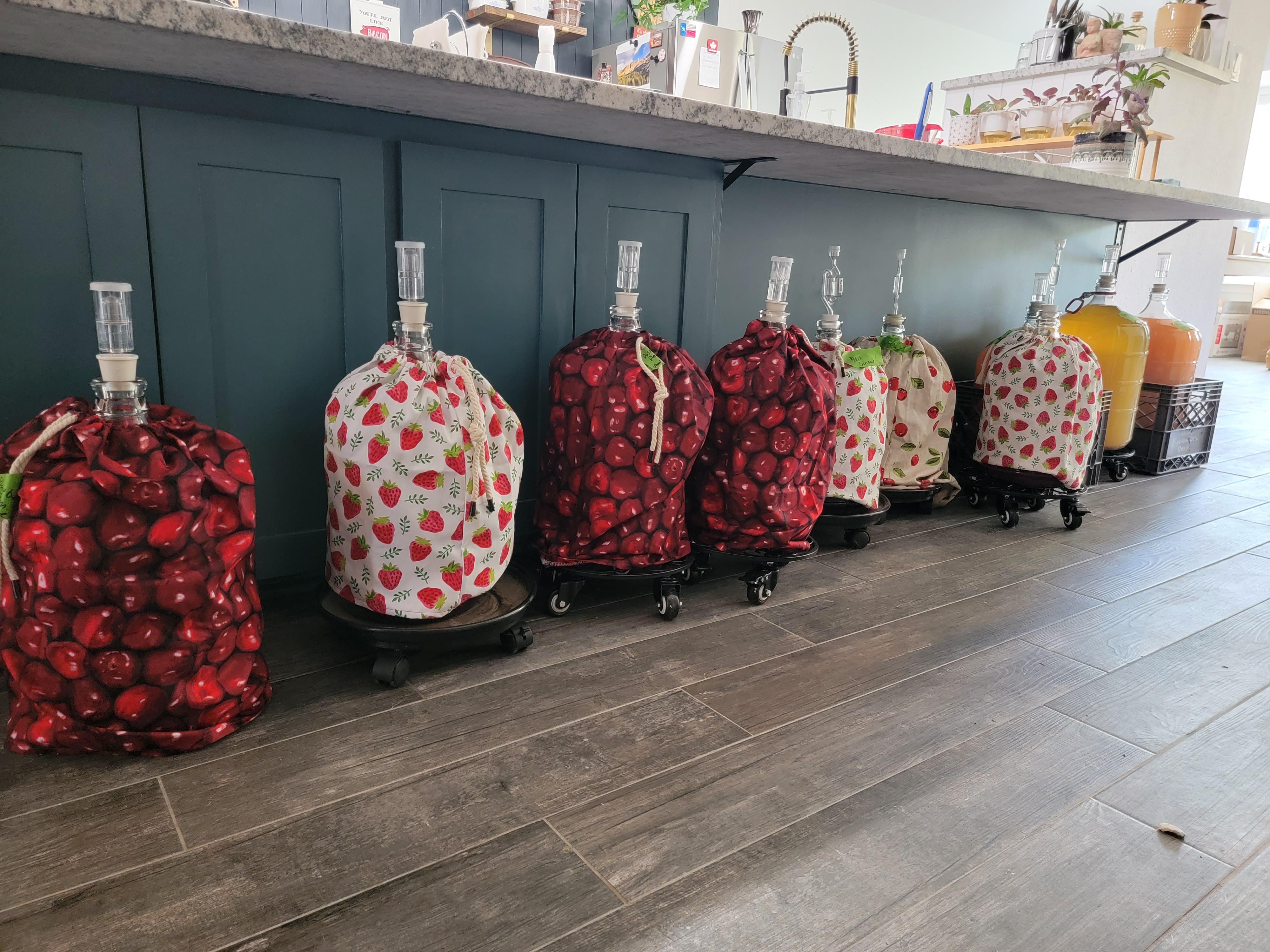 10 of this year's 13 ciders, wines and meads. Everything is now in