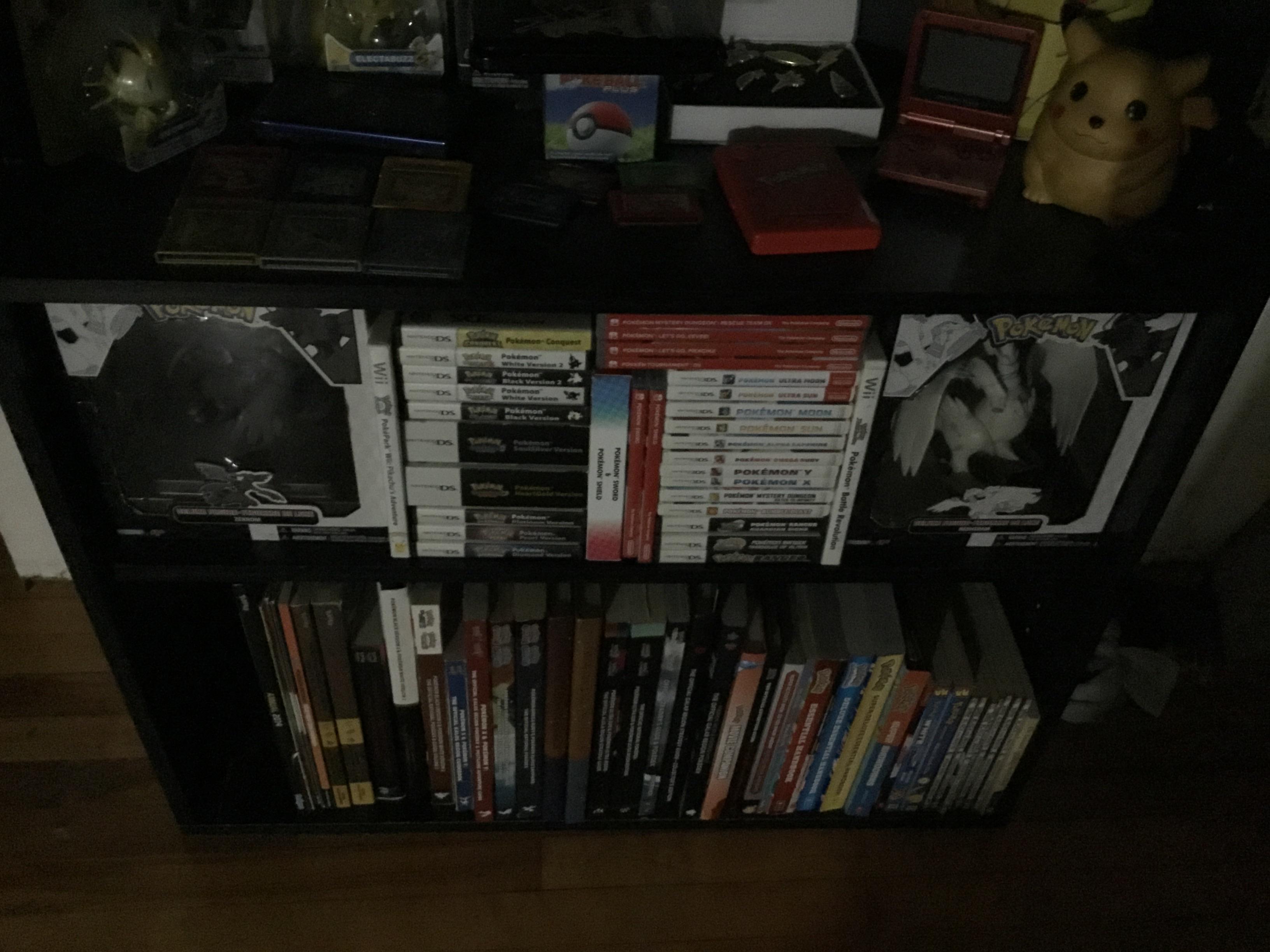 My ever growing Pokémon Collection, this is just my gaming shelf. Have