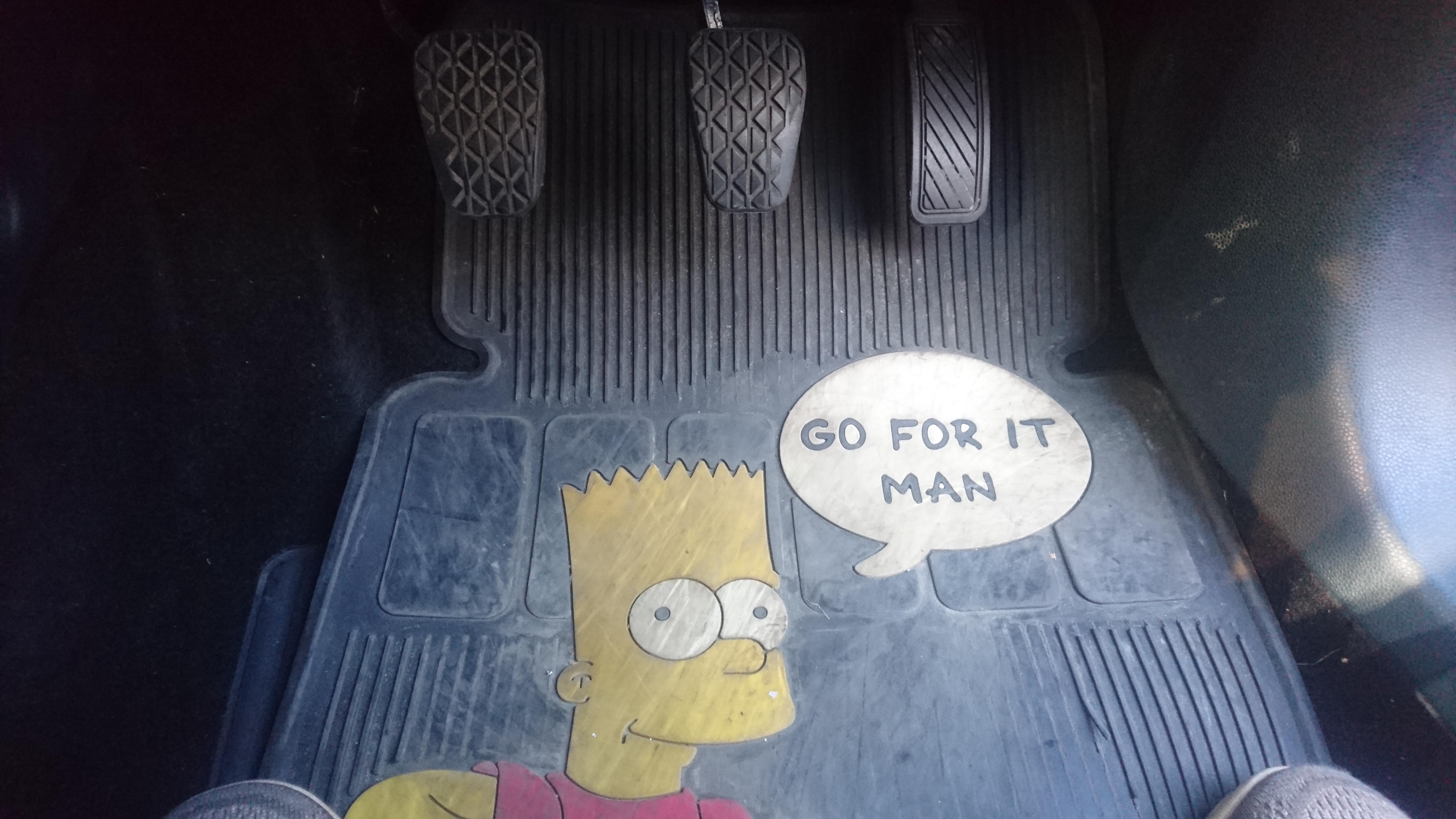 The floor mat in my dad's car. r/funny