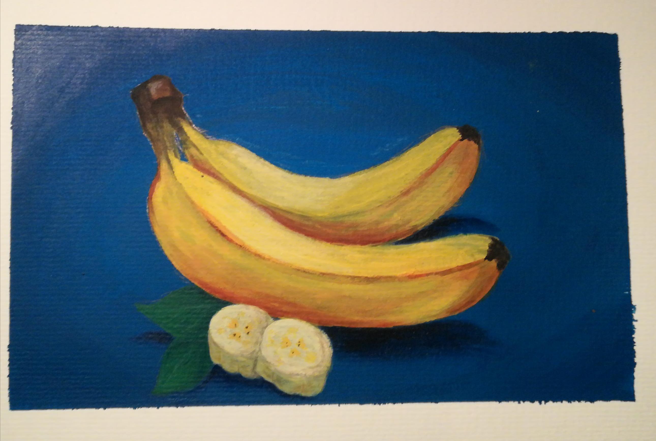 A dumb acrylic painting of bananas, but I kinda like it. If you have