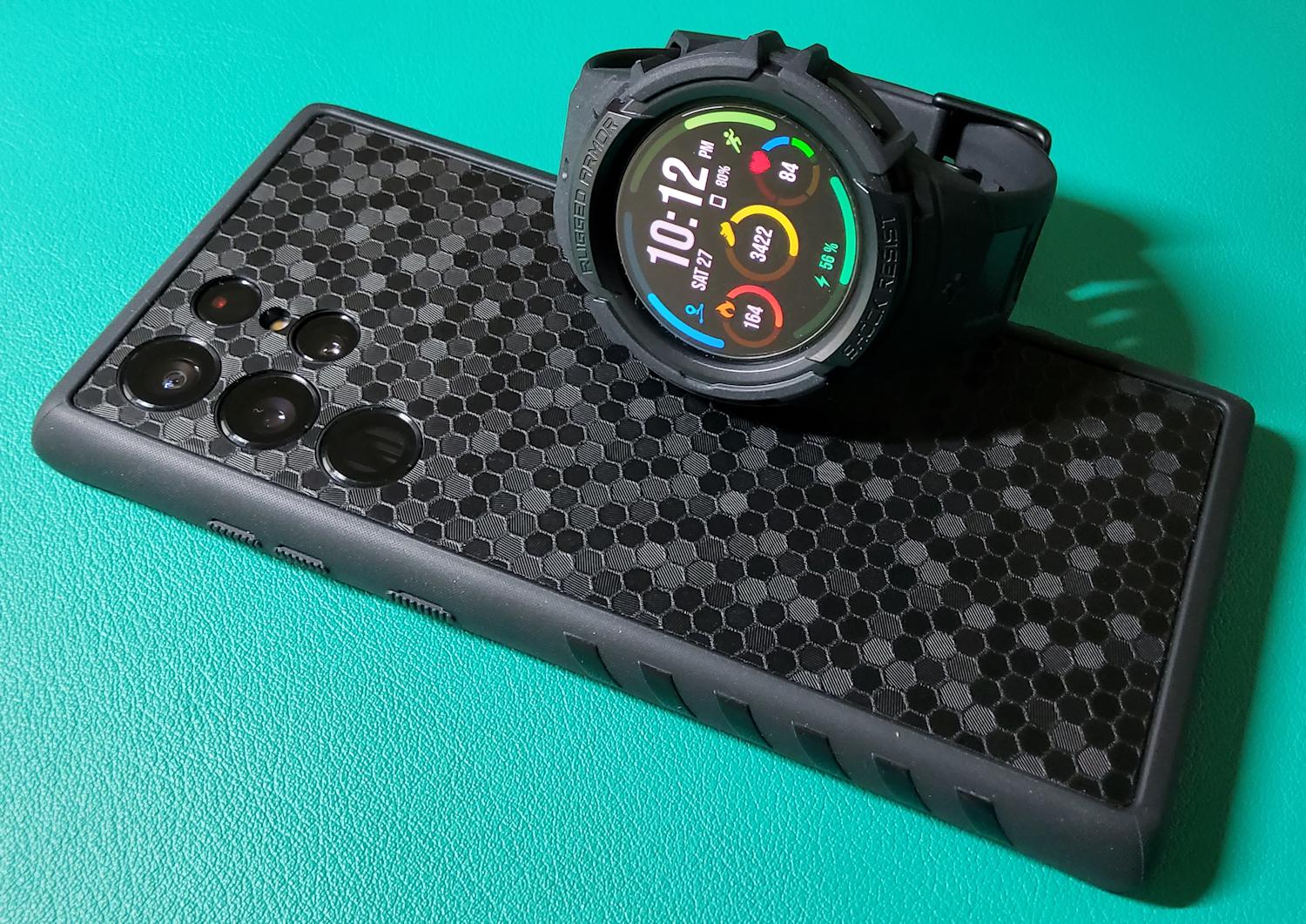 Today's Combo Spigen Rugged Armor Dbrand Grip Case r/GalaxyWatch