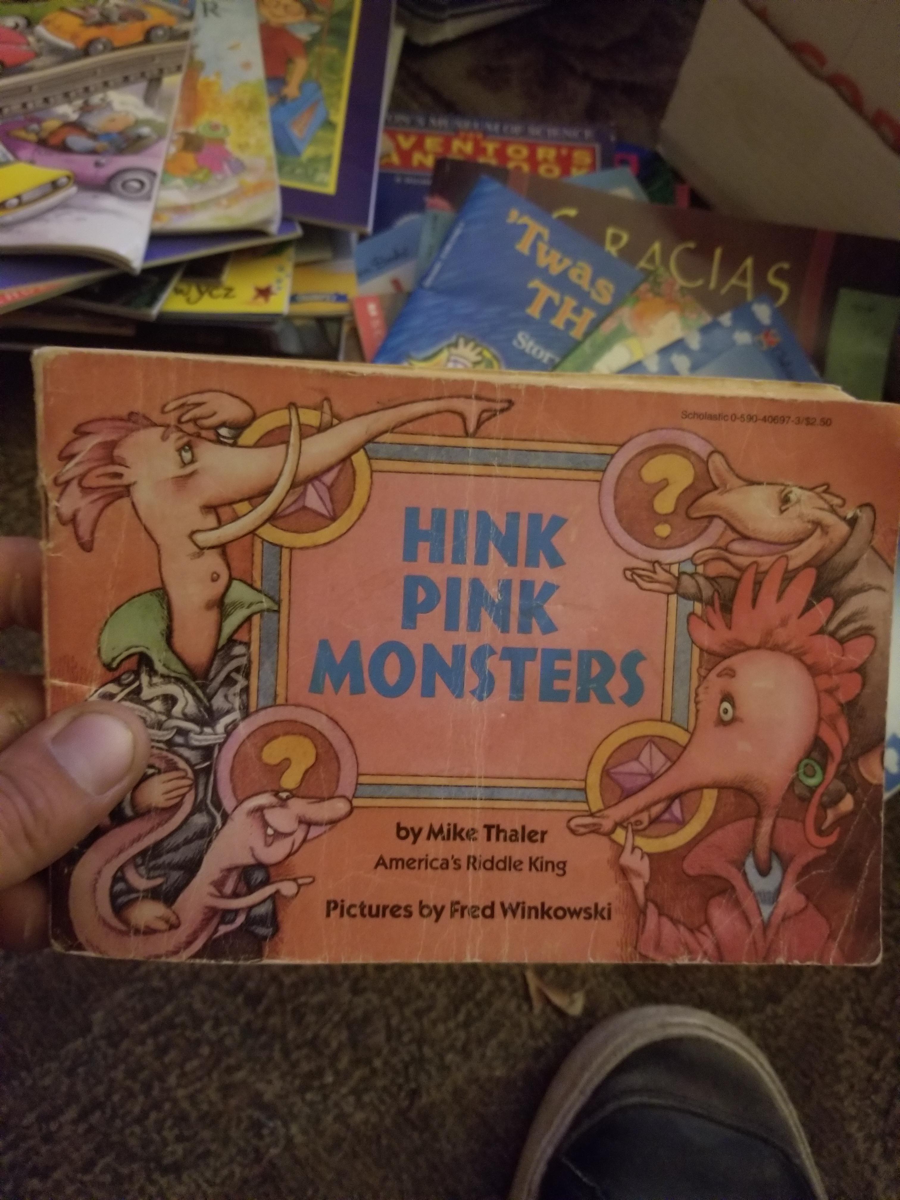 Hink Pink Monsters! Loved the illustrations in this. r/nostalgia