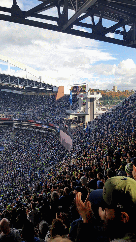 The 12th Man Flag Raising for Paul Allen from Sunday r/Seahawks