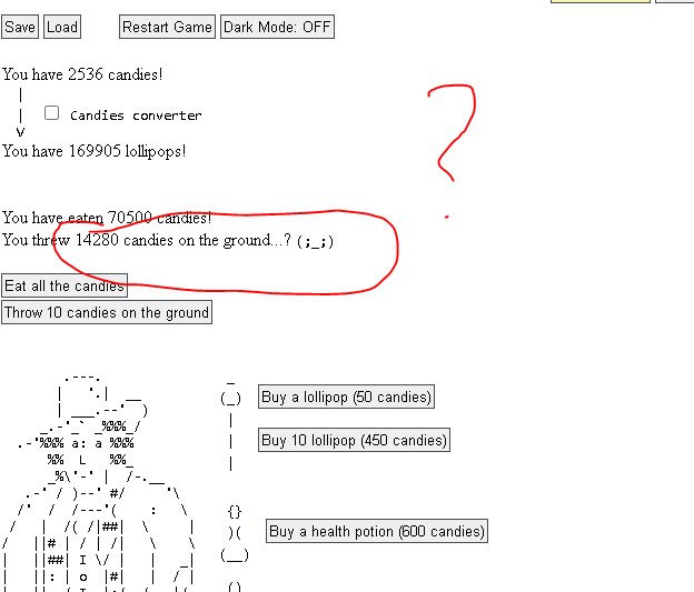 Throwing candy on the ground triggers nothing ;; r/candybox