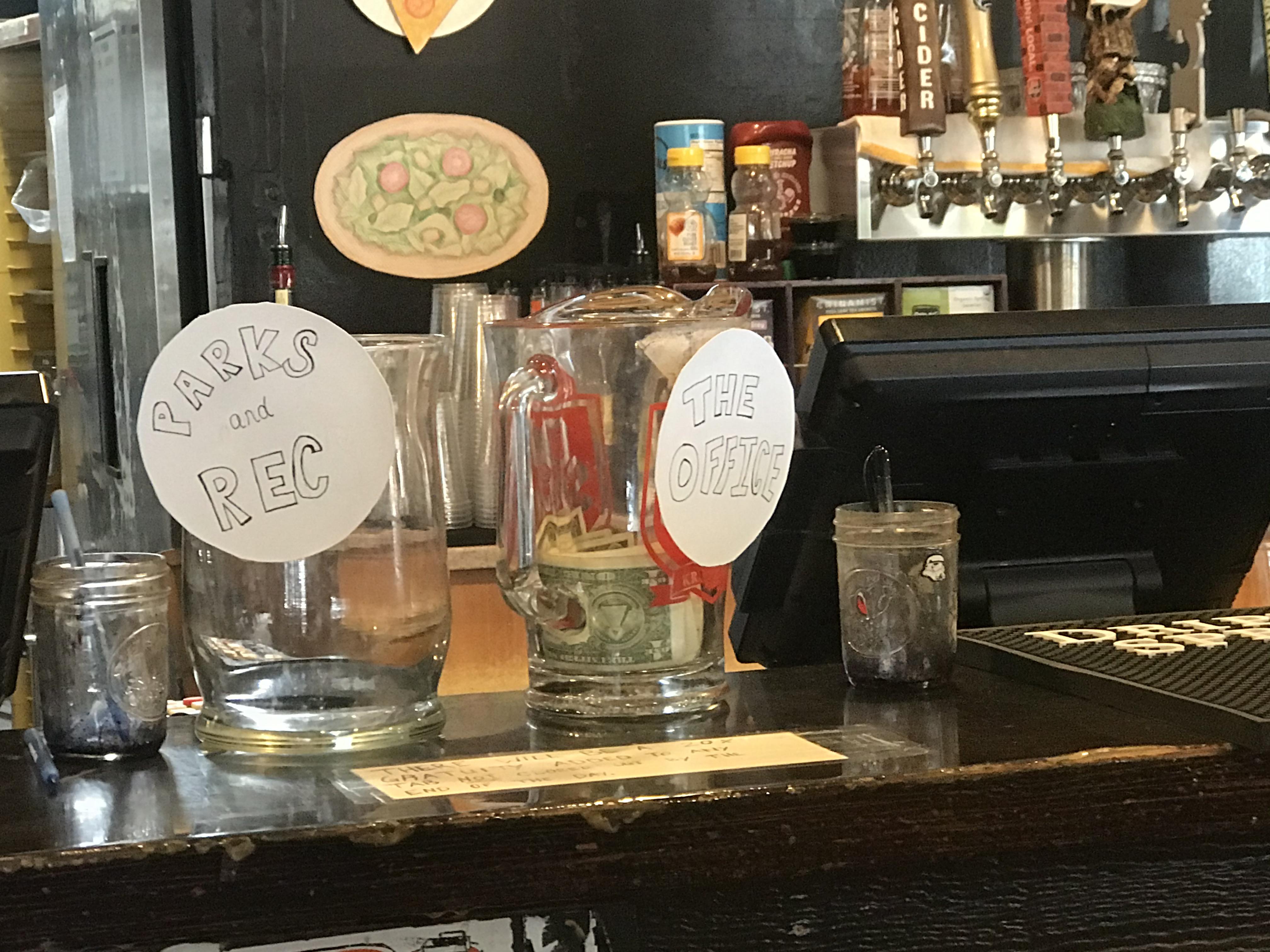 Winning at the local pizza joint Sauced in OKC! r/DunderMifflin