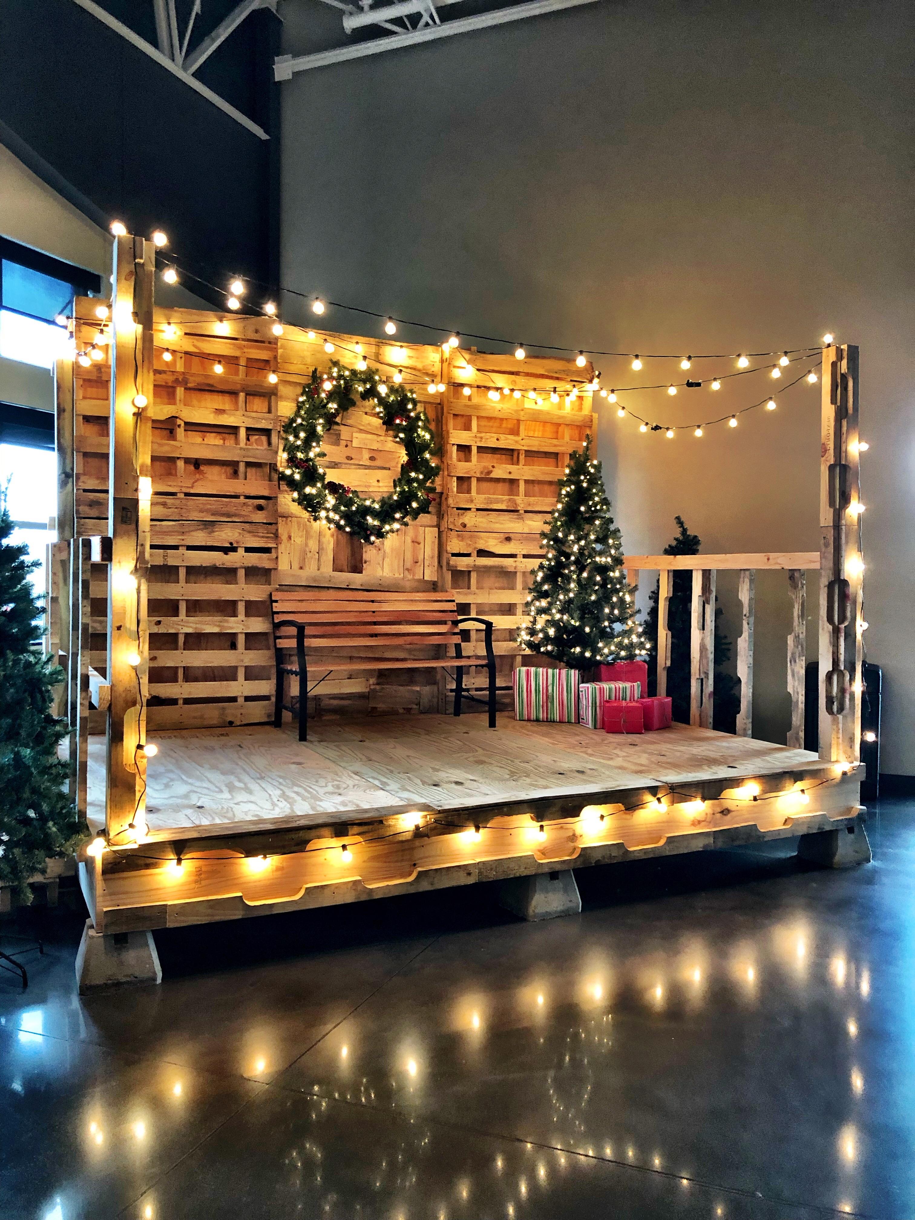 Christmas Background Pallet A stage we built at the church I work at for Christmas made from some