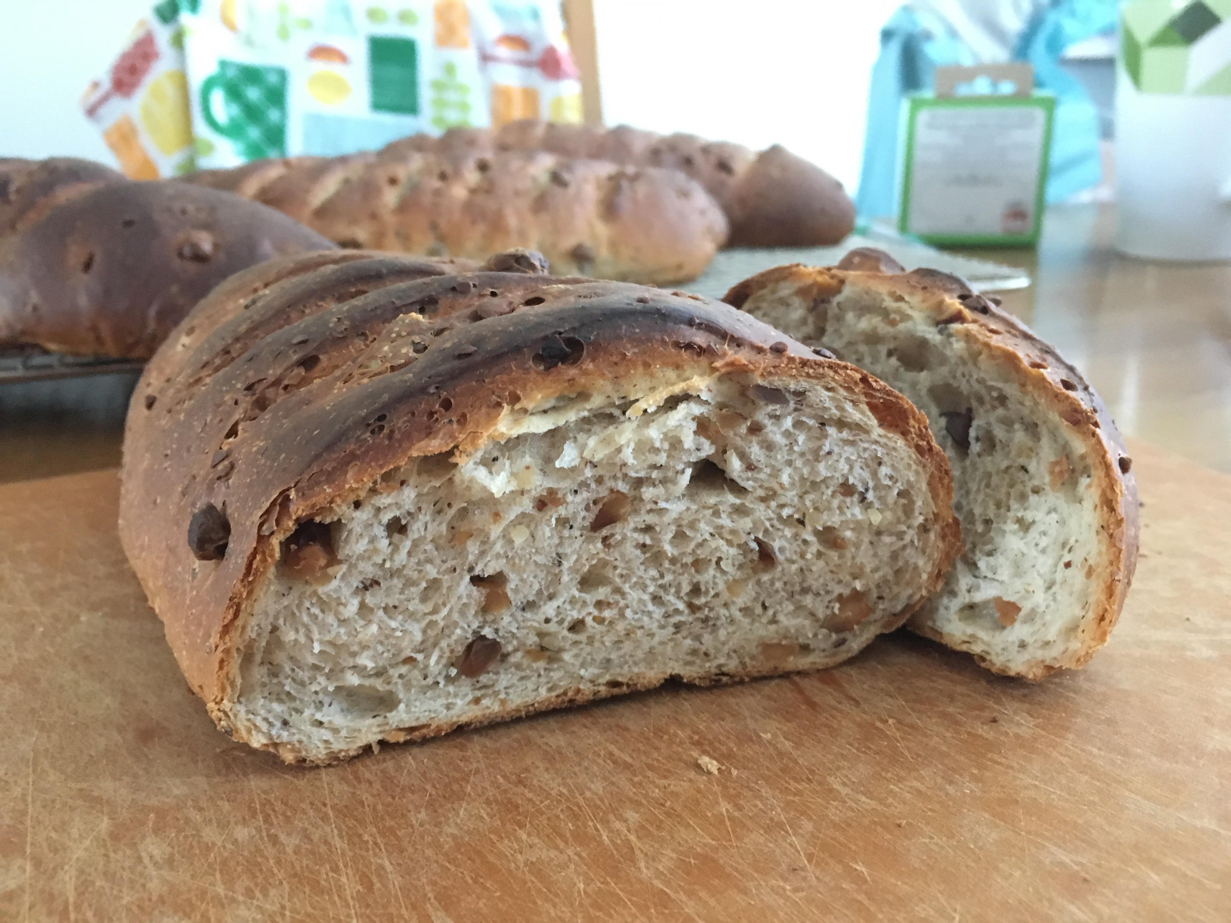 Hazelnut bread that spent a bit too much time in the oven. r/Breadit