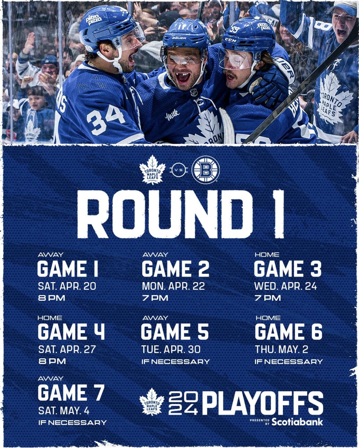 Playoff schedule had dropped r/leafs(07)