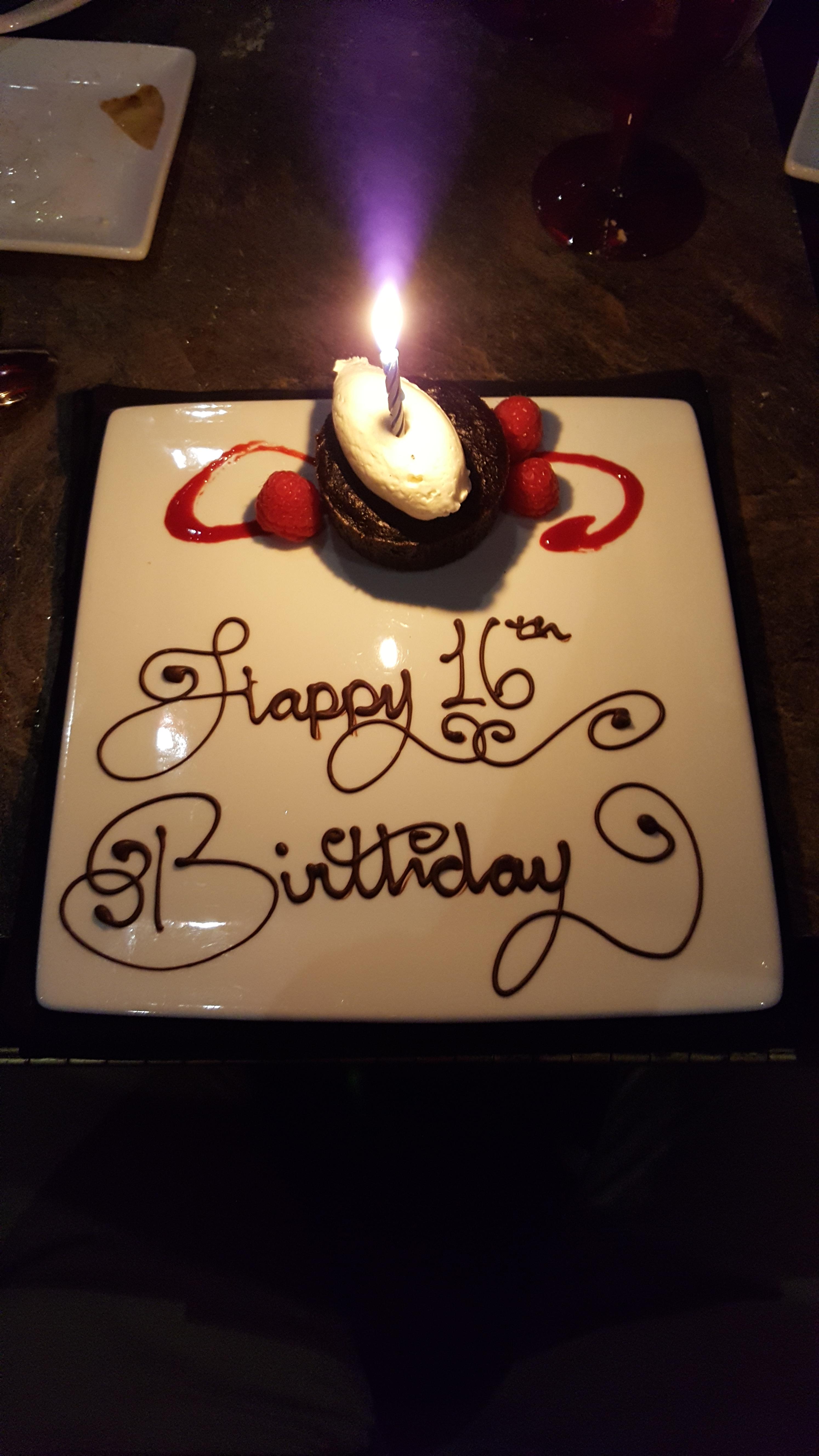 Went to a restaurant on my birthday. My friend asked the waiter for "a