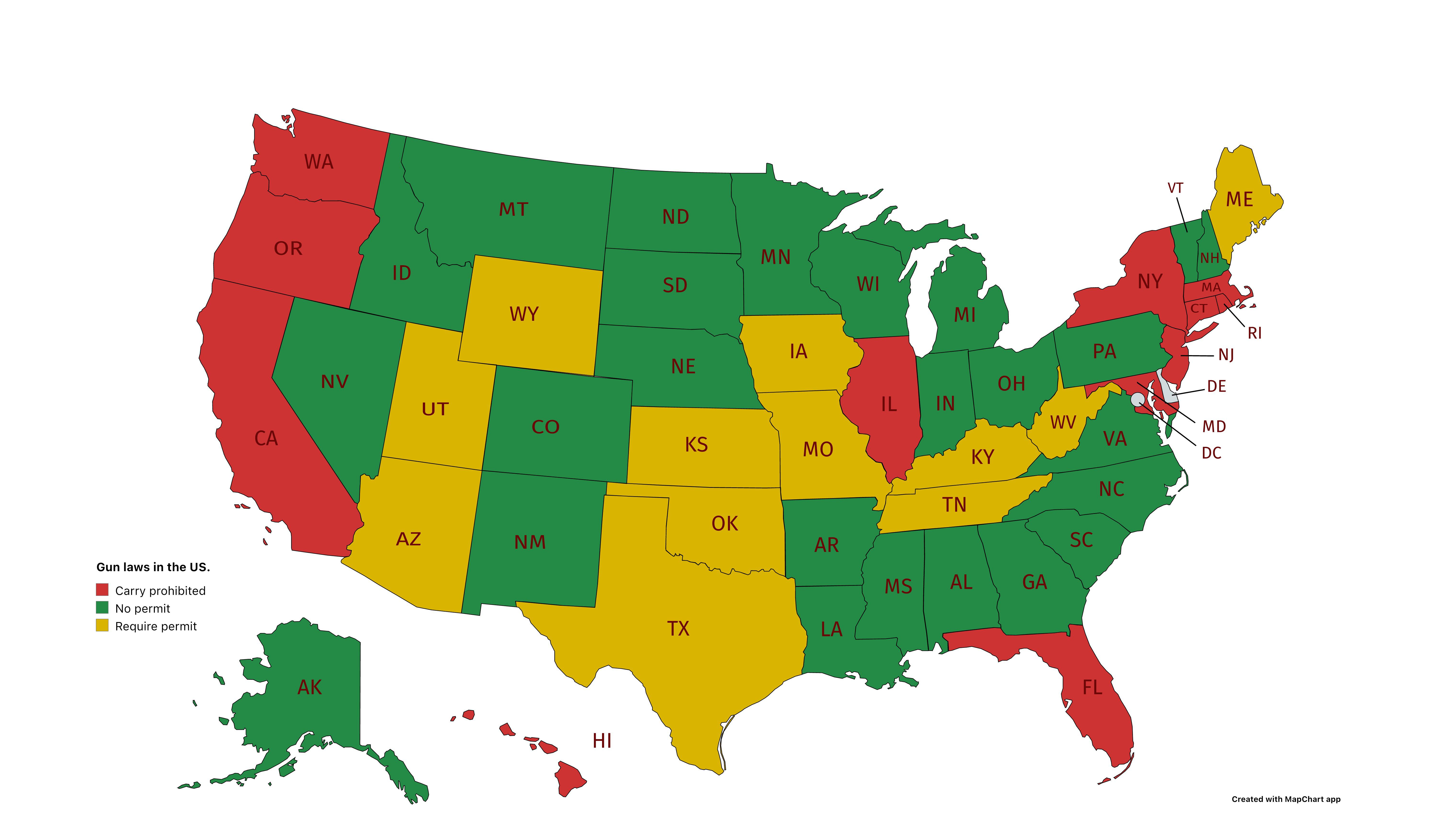 Gun laws in the us r/MapPorn