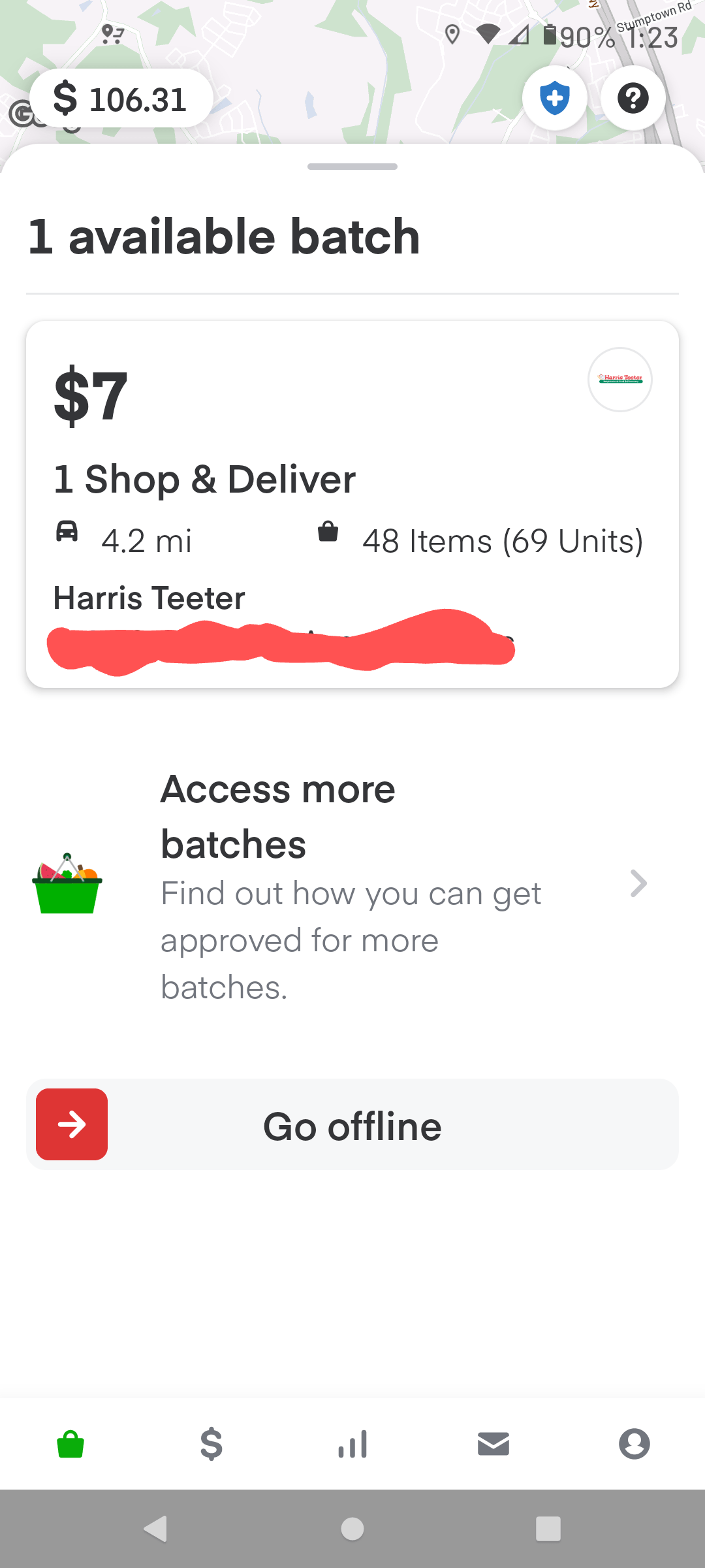 Not even fuel accistance instacart