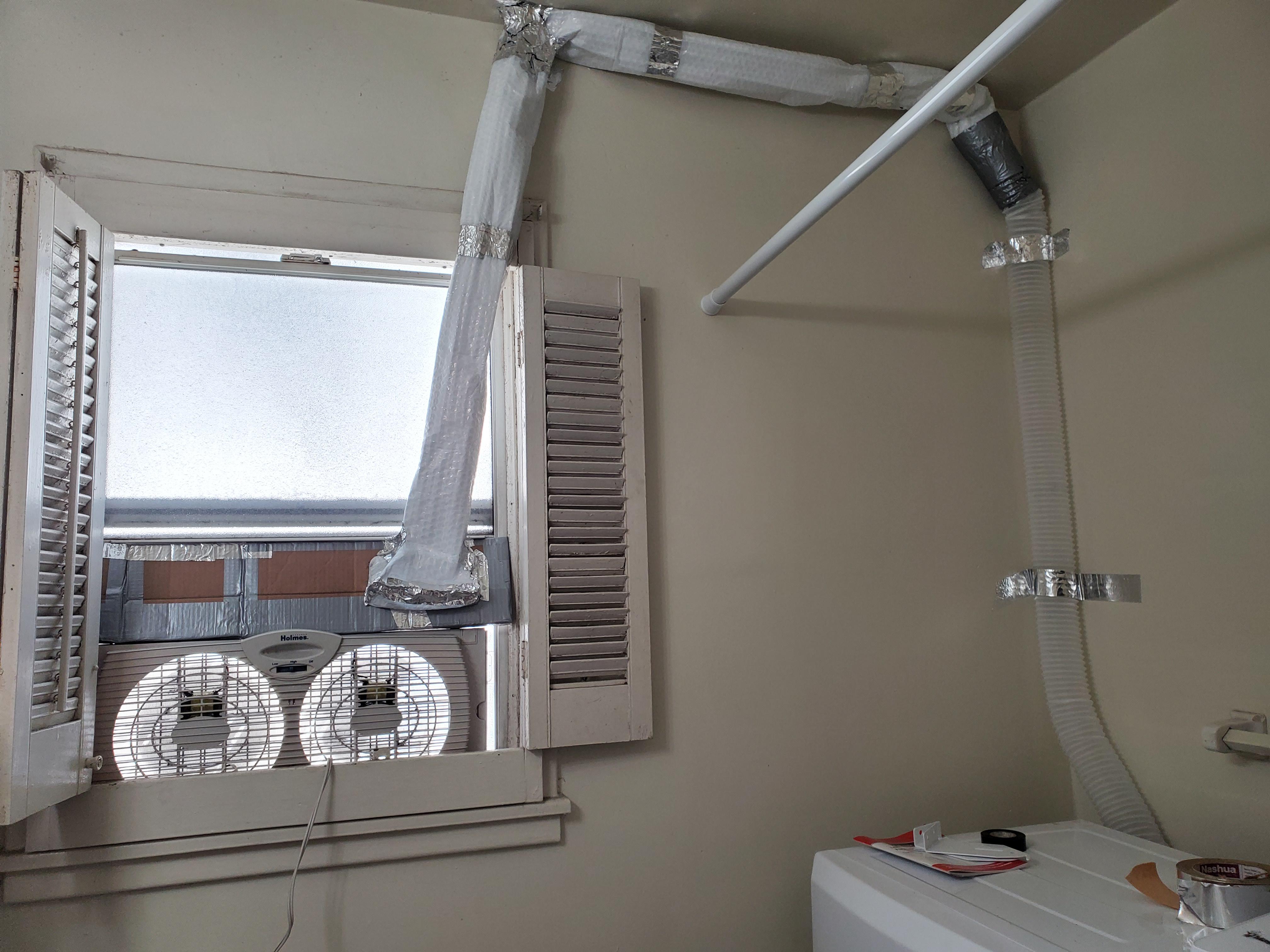 Apartment dryer vent didn't reach the window, but was easily extended