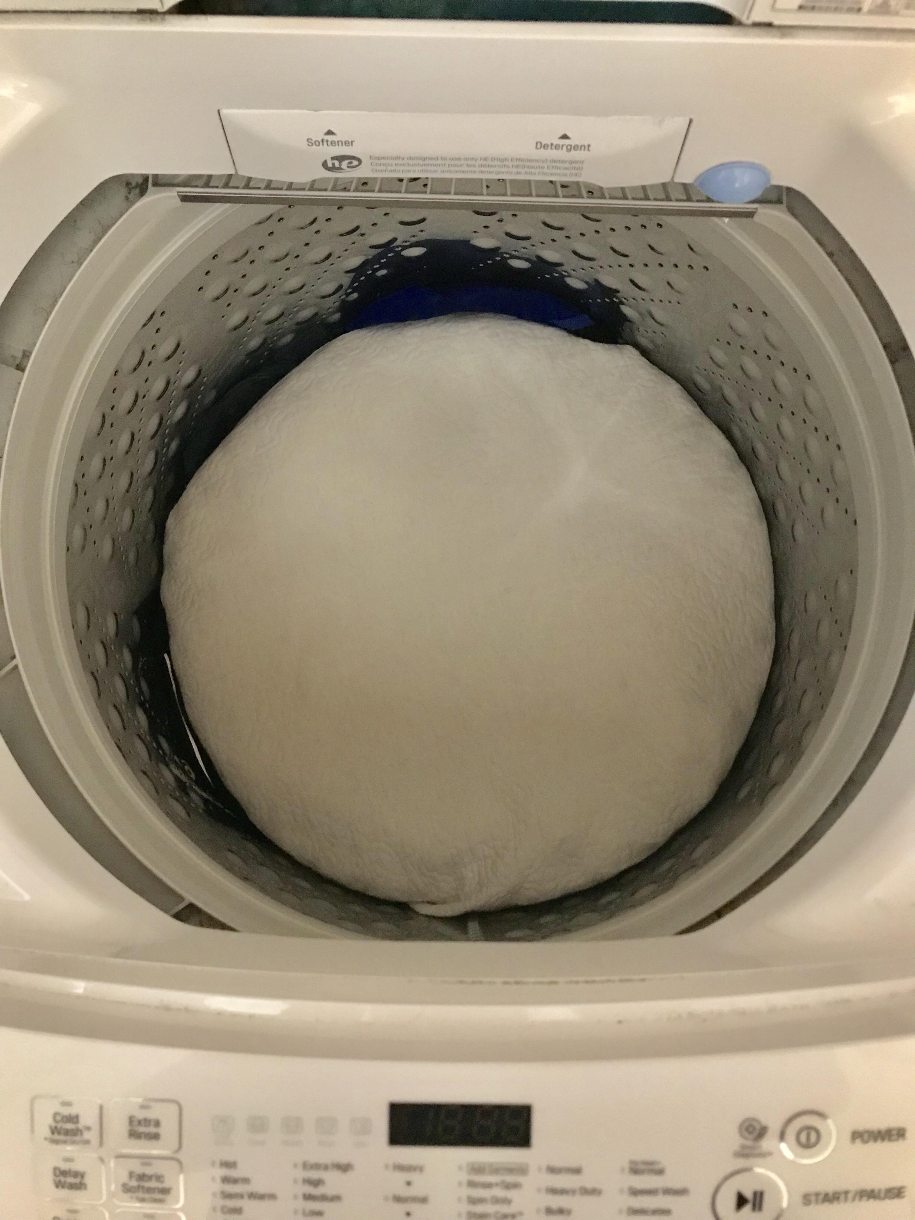 The way my blanket ended up in the washing machine looks like something