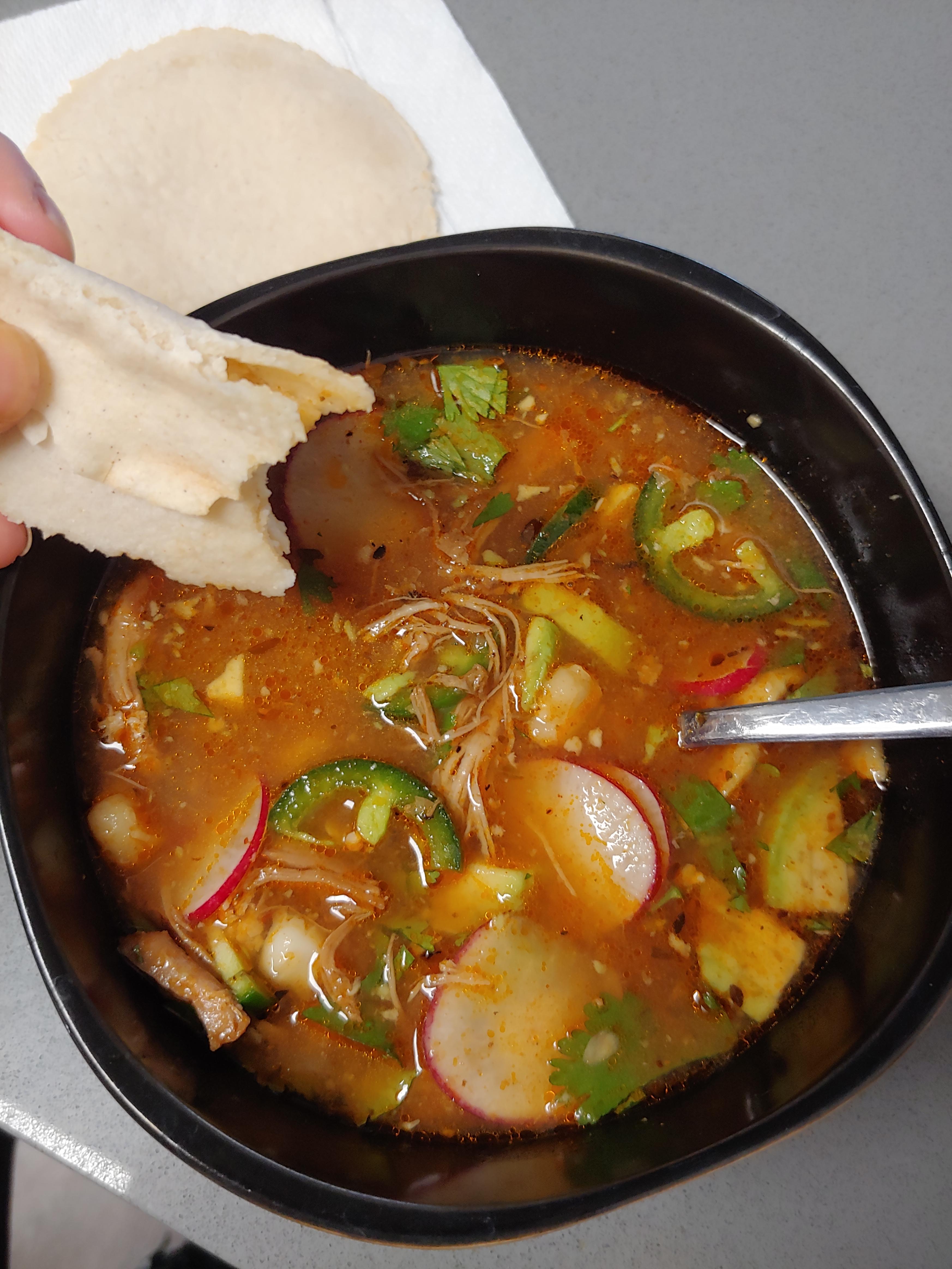 Homemade corn Tortillas and posole. Made in my new instant pot