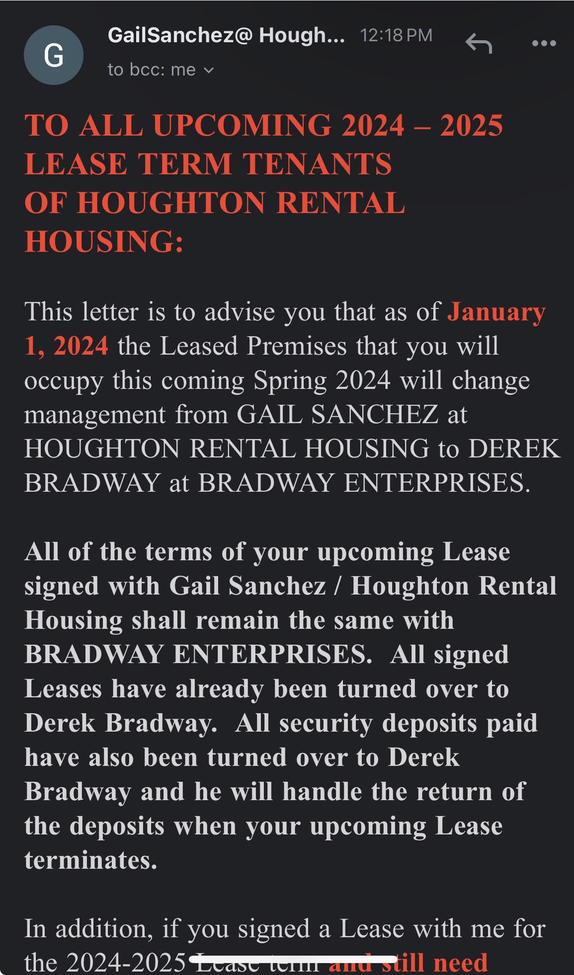 Bradway now owns most of rental properties in the Houghton/Hancock area