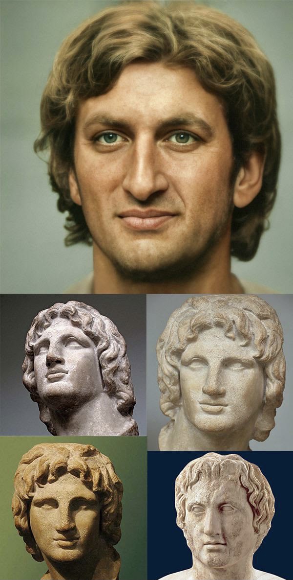 Alexander The Great ,facial reconstruction from his marble busts (330