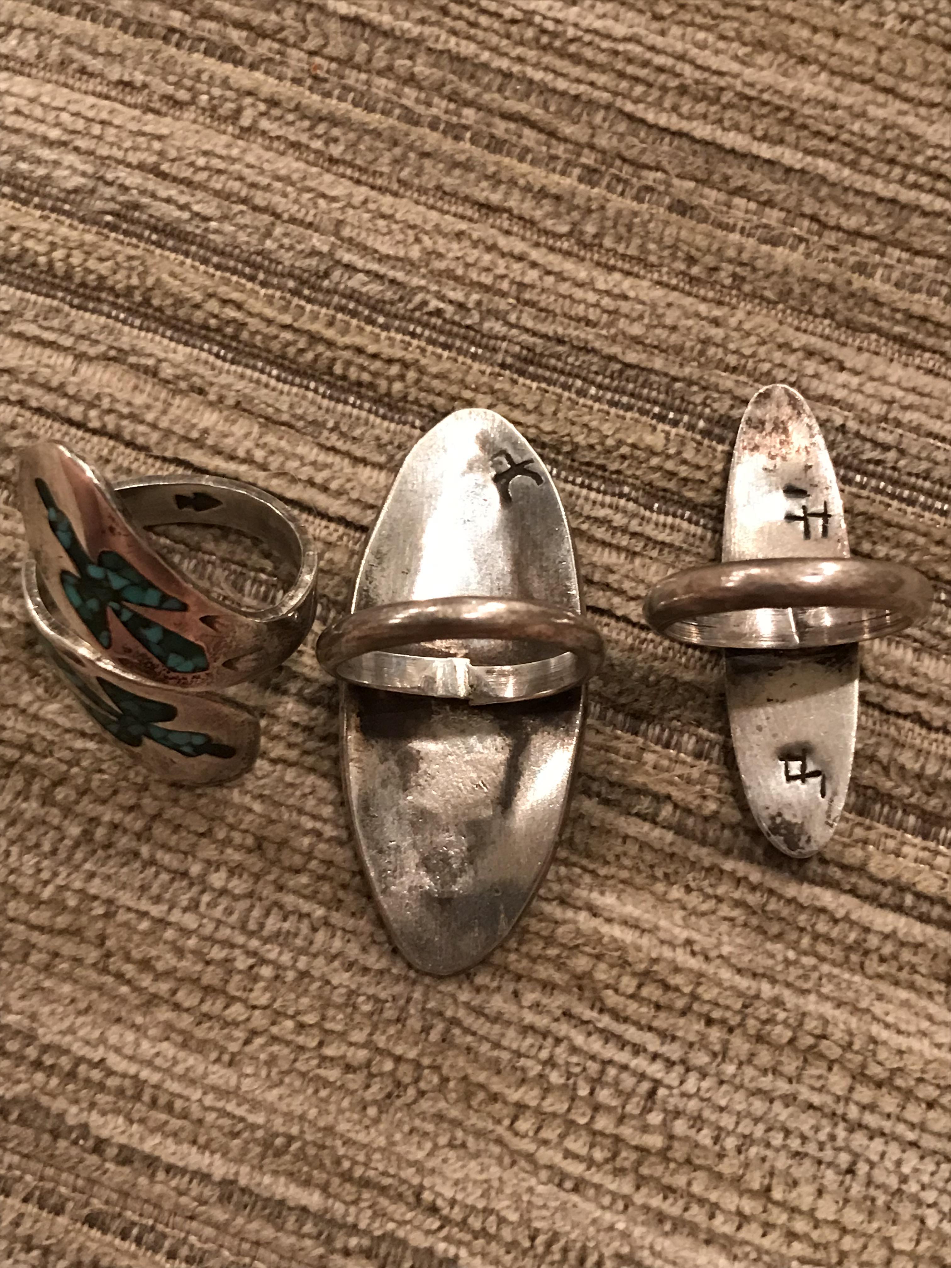 I need help identifying Native American hallmarks on turquoise rings! I