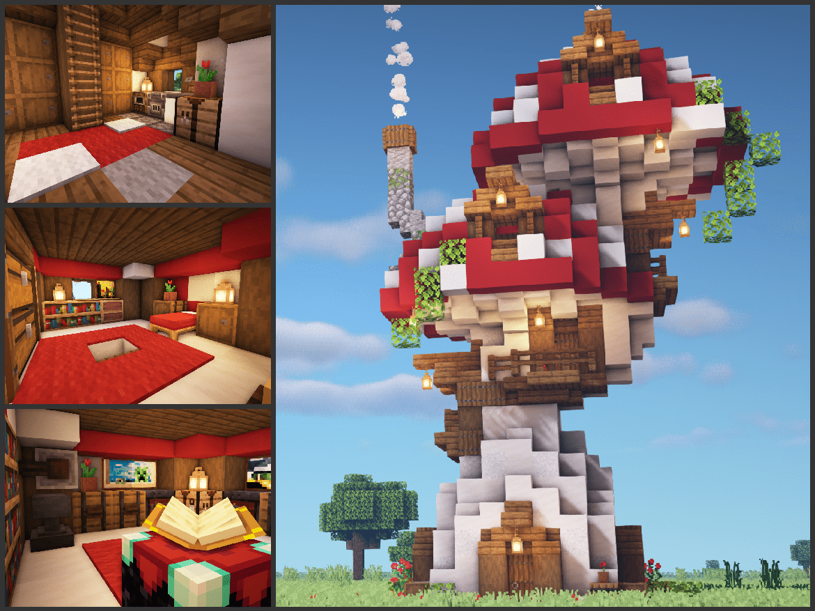 Upgraded my Mushroom House! r/Minecraft