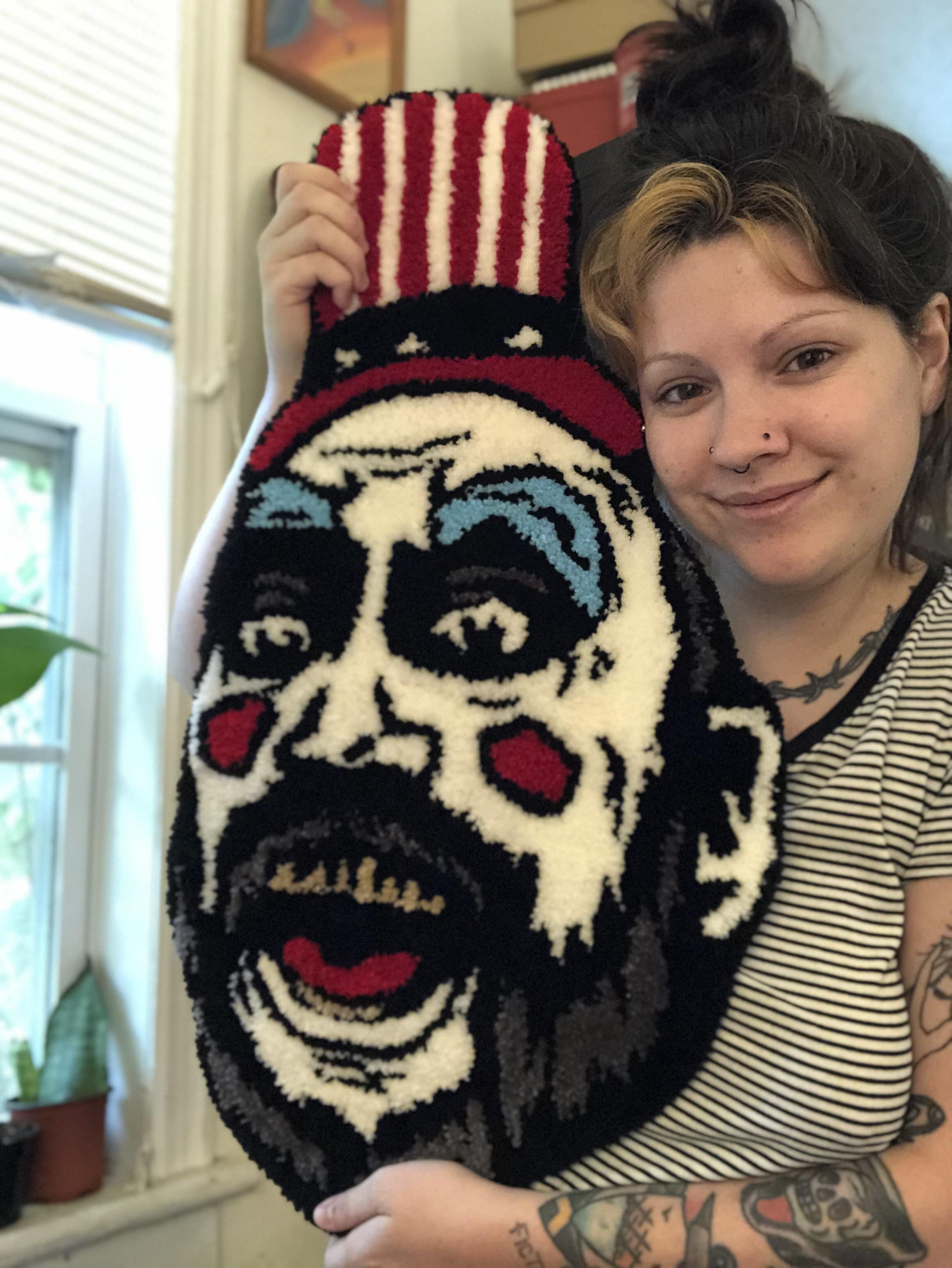 Just finished this Captain Spaulding rug!! cruelcatcreative on IG r