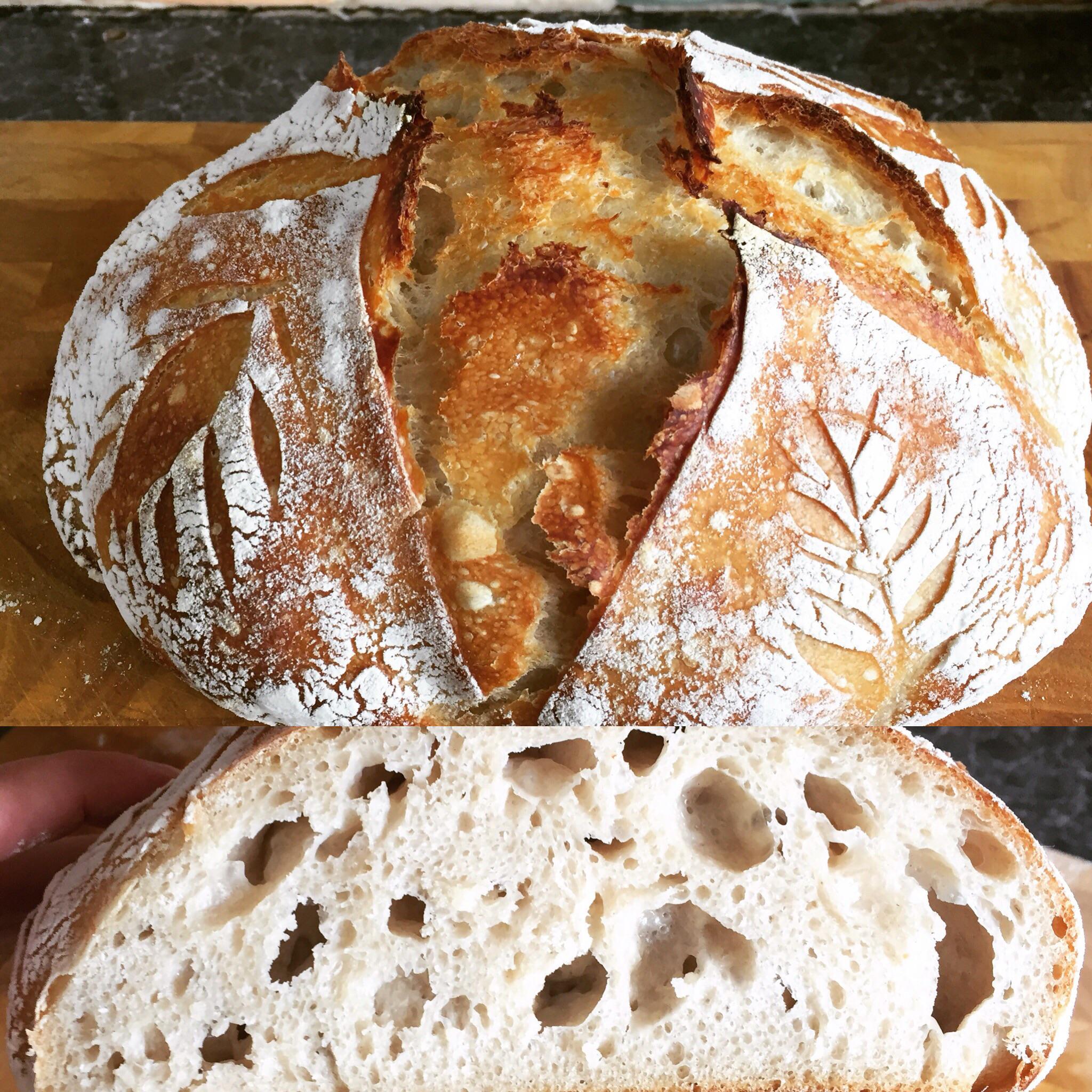 My first sourdough bread. Pretty chuffed with that. r/Sourdough