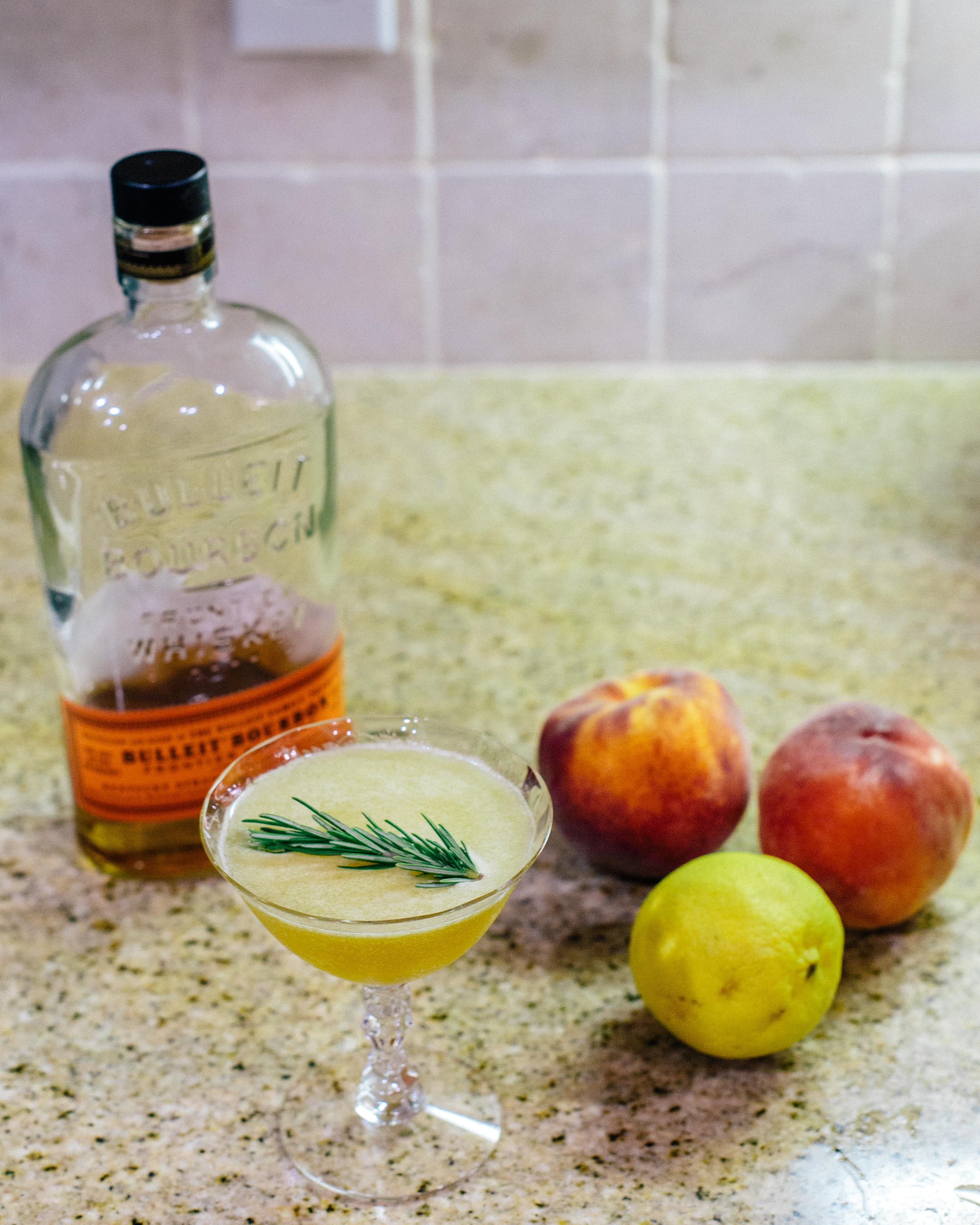 Peach rosemary whiskey sour r/cocktails