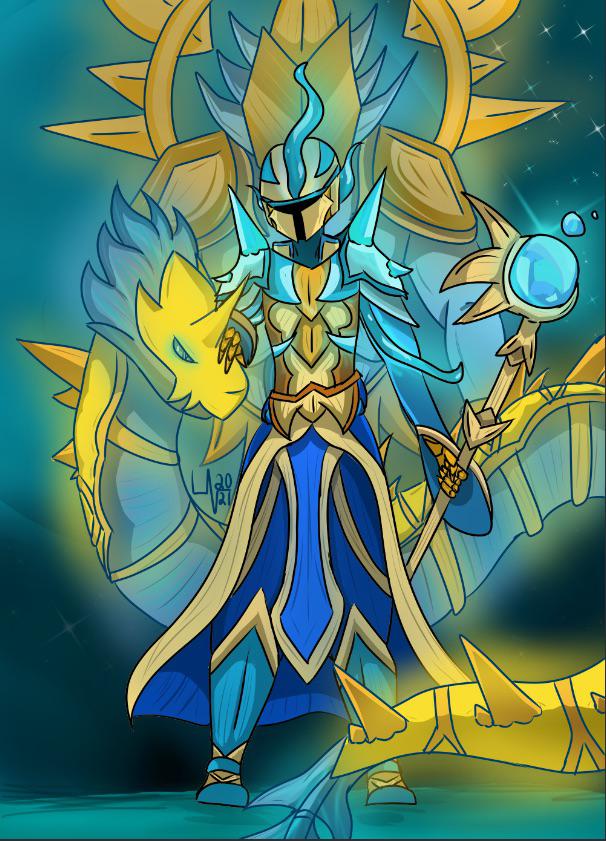 last of the 4 endgame armors, stardust [OC] r/Terraria