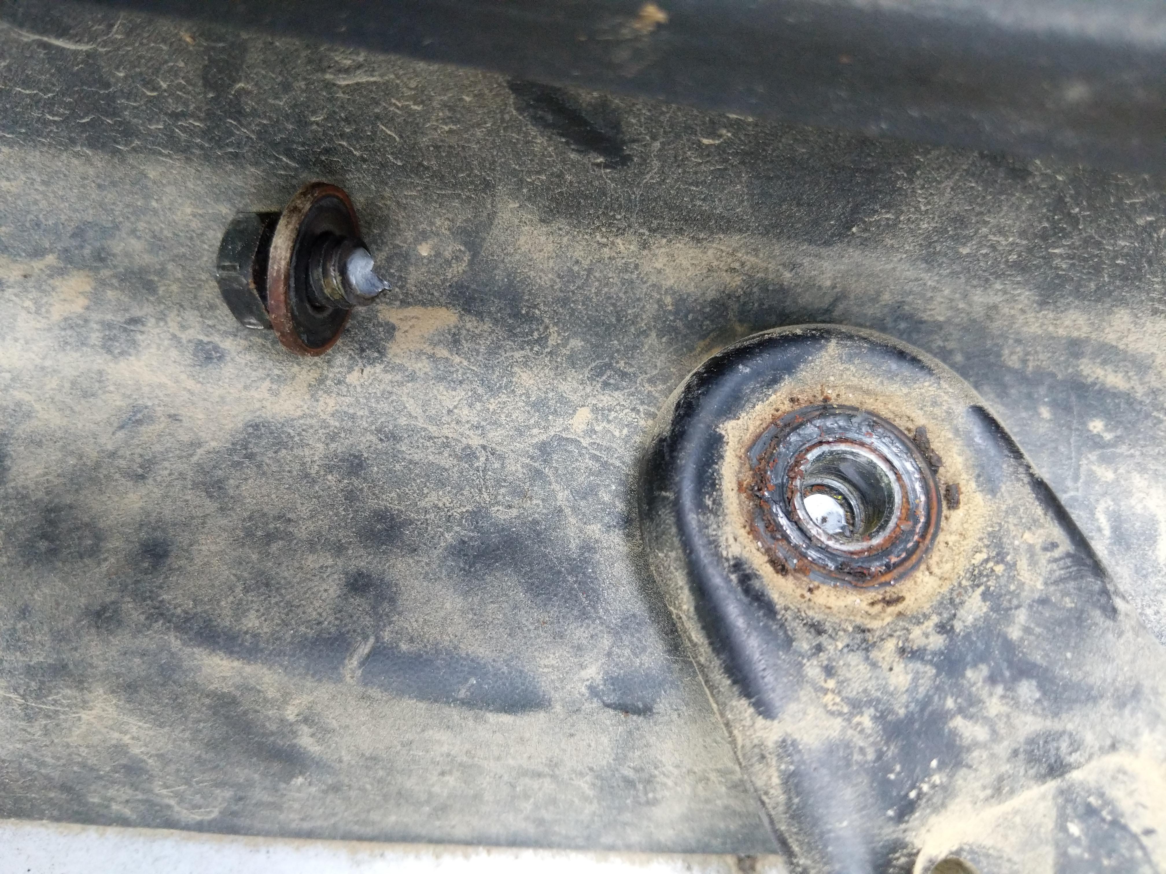 Prado 120 rear door lock arm nut broke off , how to go about this? is