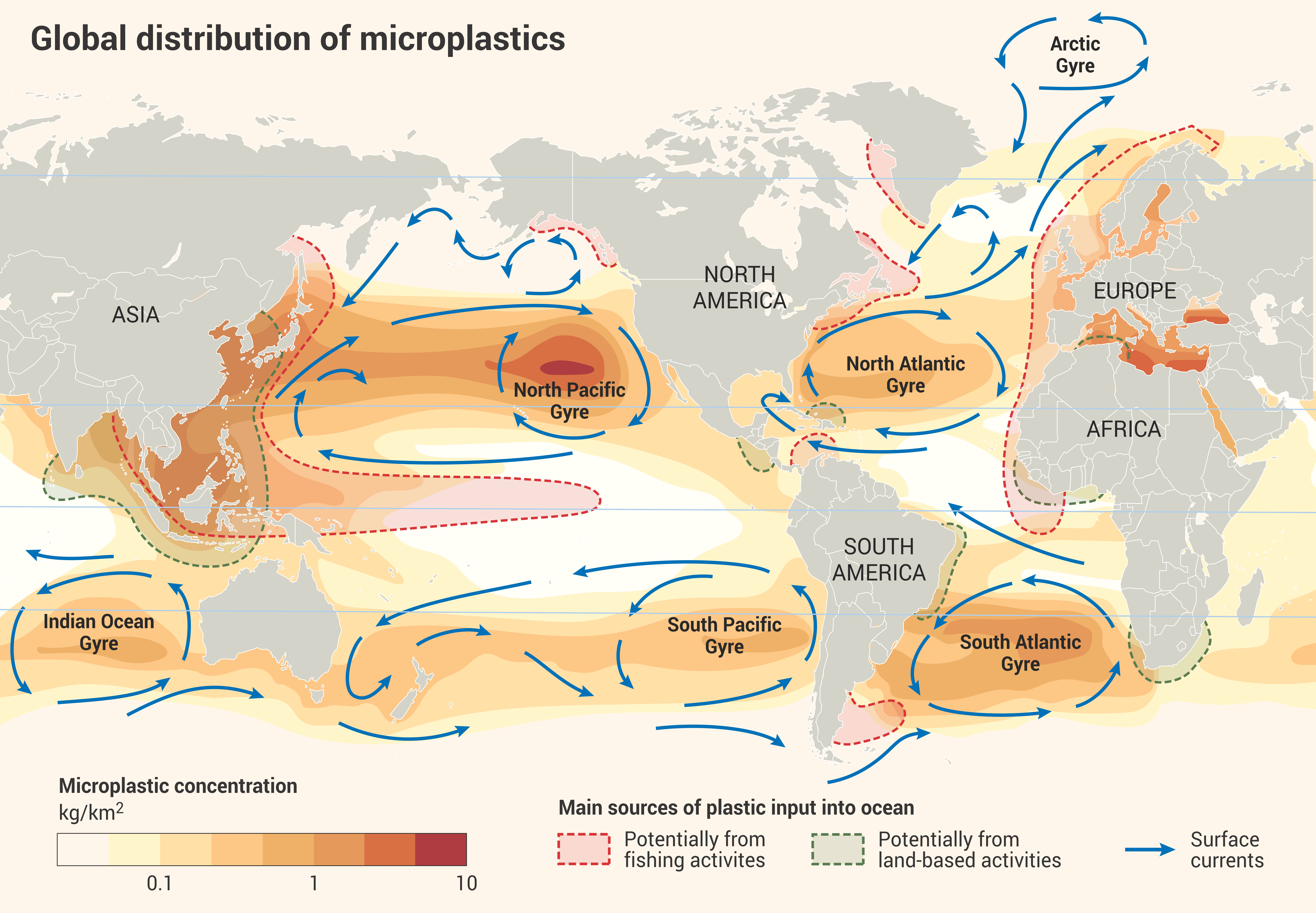 Global distribution of microplastics [3 MB] r/MapPorn