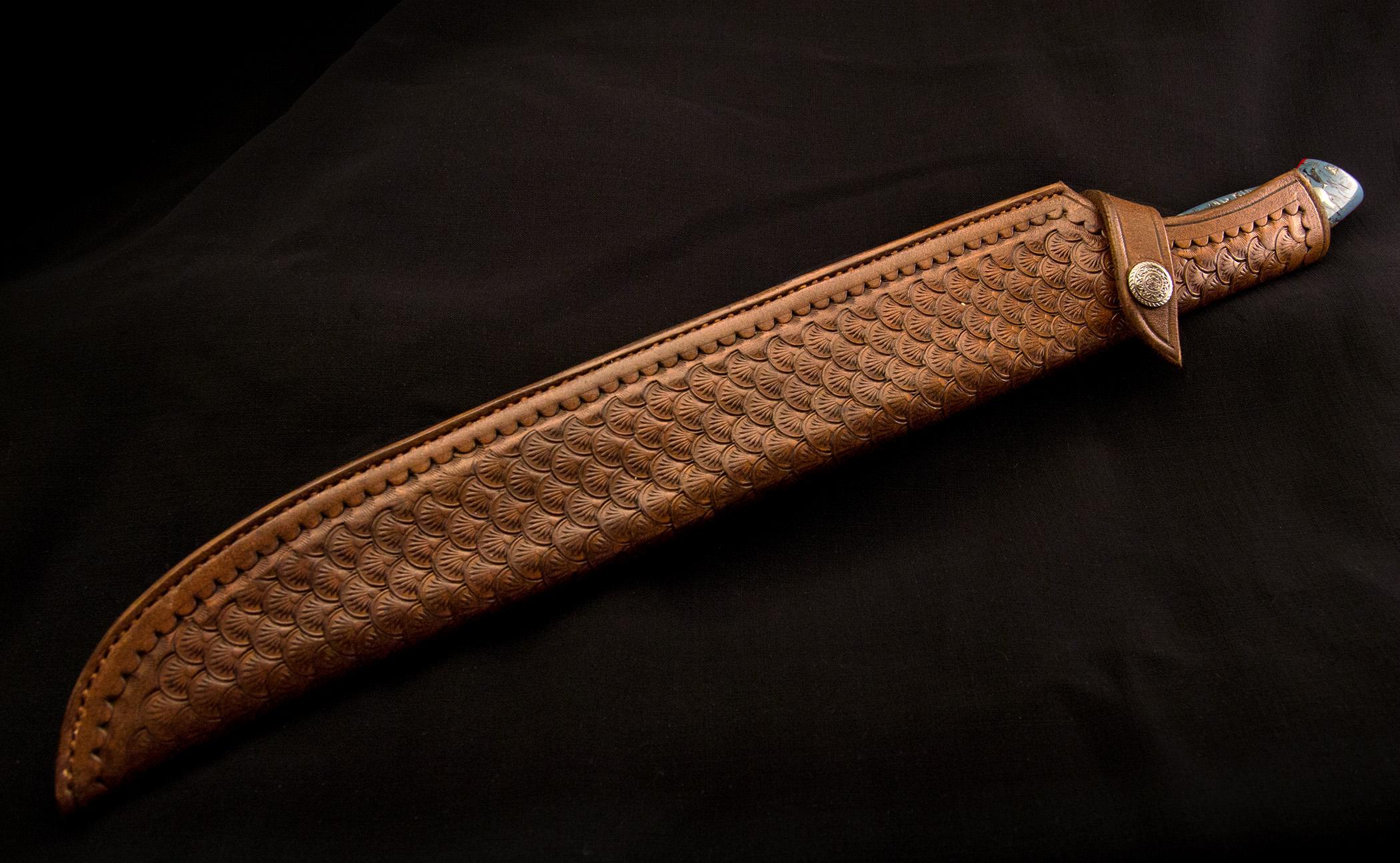 Made sheath for big fillet knife r/Leathercraft