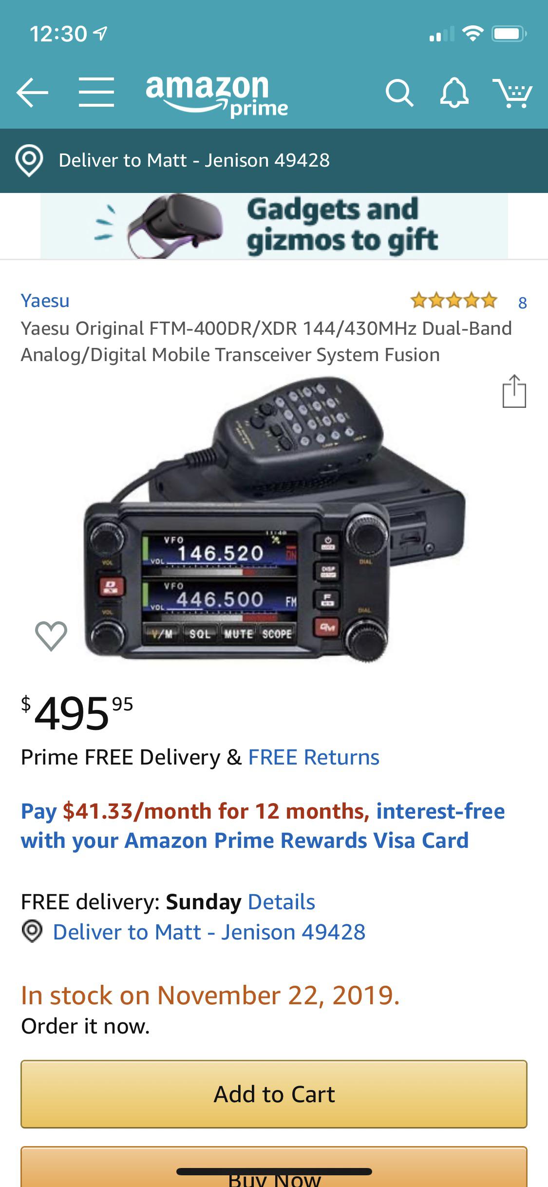 Yaesu Original FTM-400DR/XDR 144/430MHz Dual-Band Analog/Digital Mobile