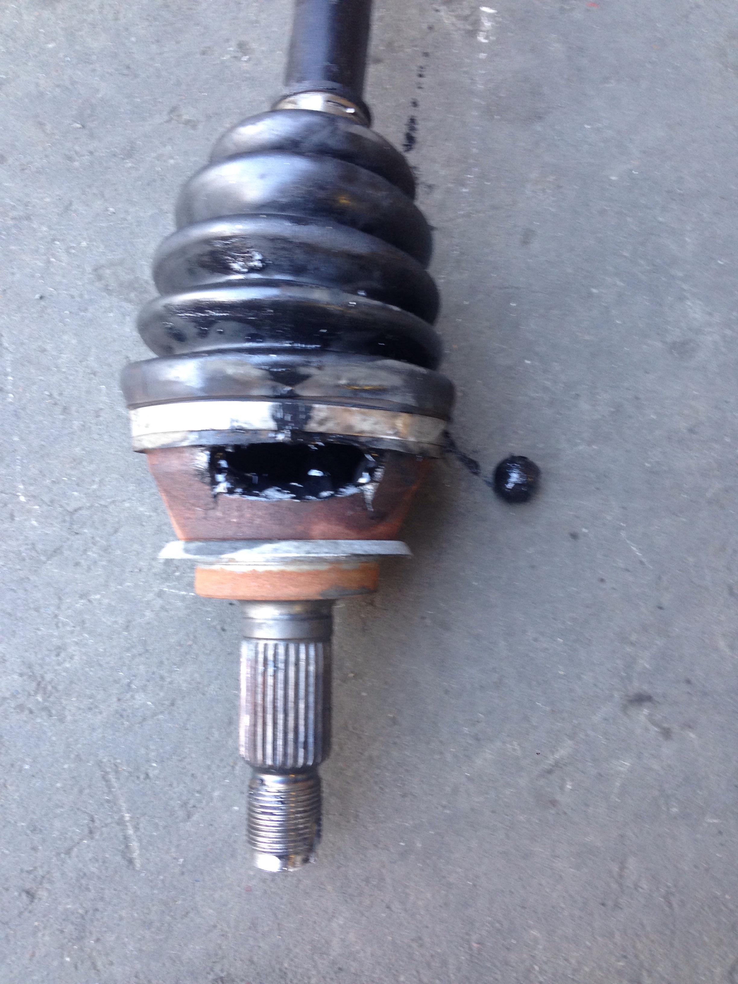 This happened yesterday, passenger side cv axle on my 04' Mini Cooper S